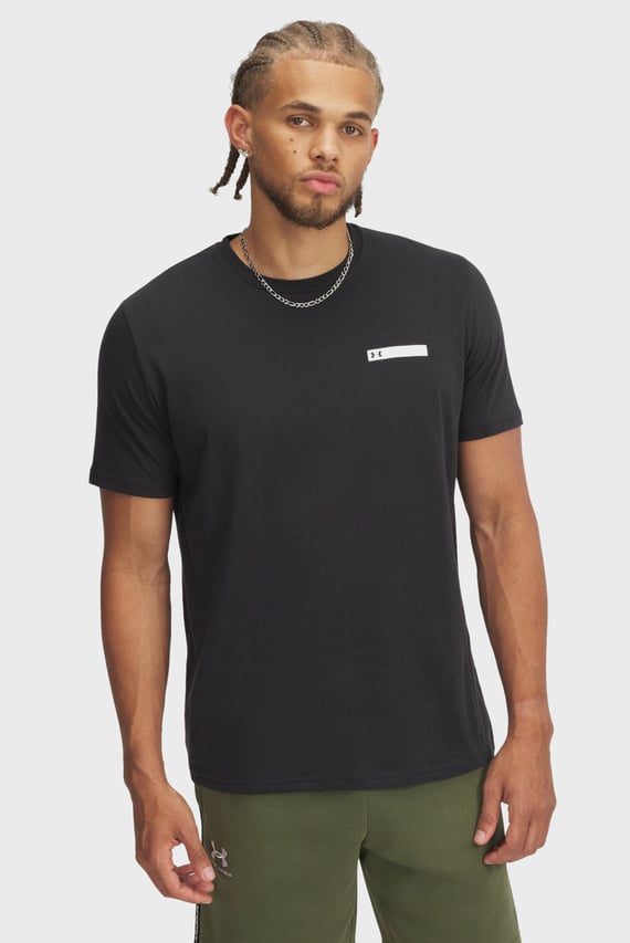 Мужская черная футболка UA M LC STRIP LOGO SS