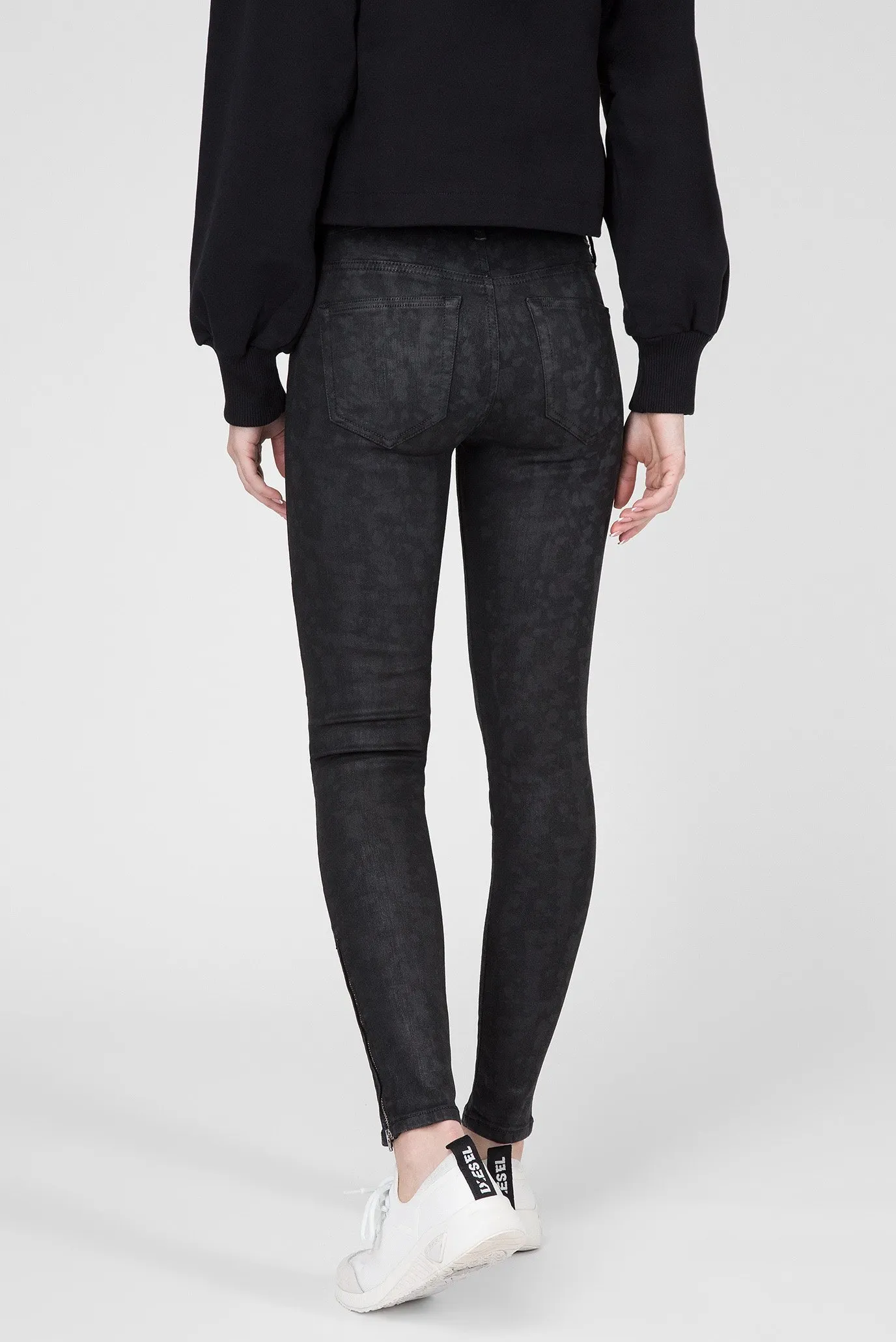Женские черные джинсы SLANDY-ZIP 3