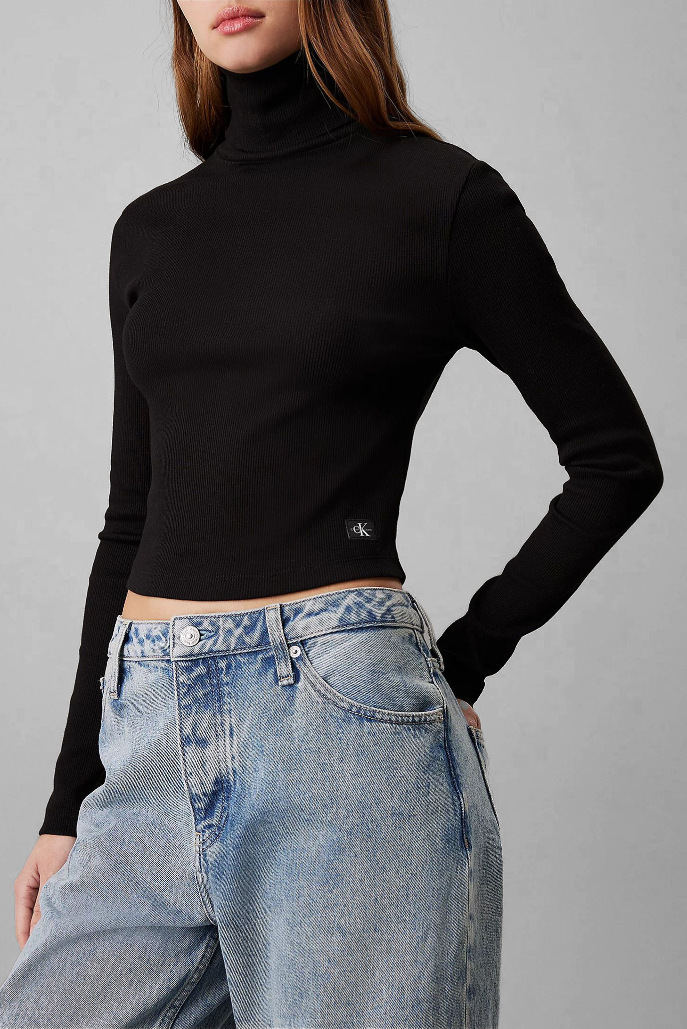 Лонгслив WOVEN LABEL RIB ROLLNECK 4
