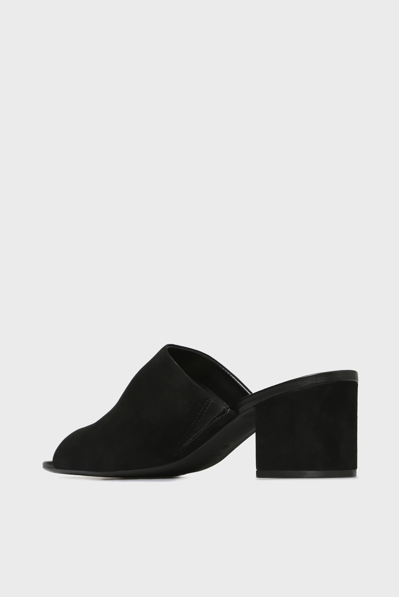 Женские черные кожаные мюли 9