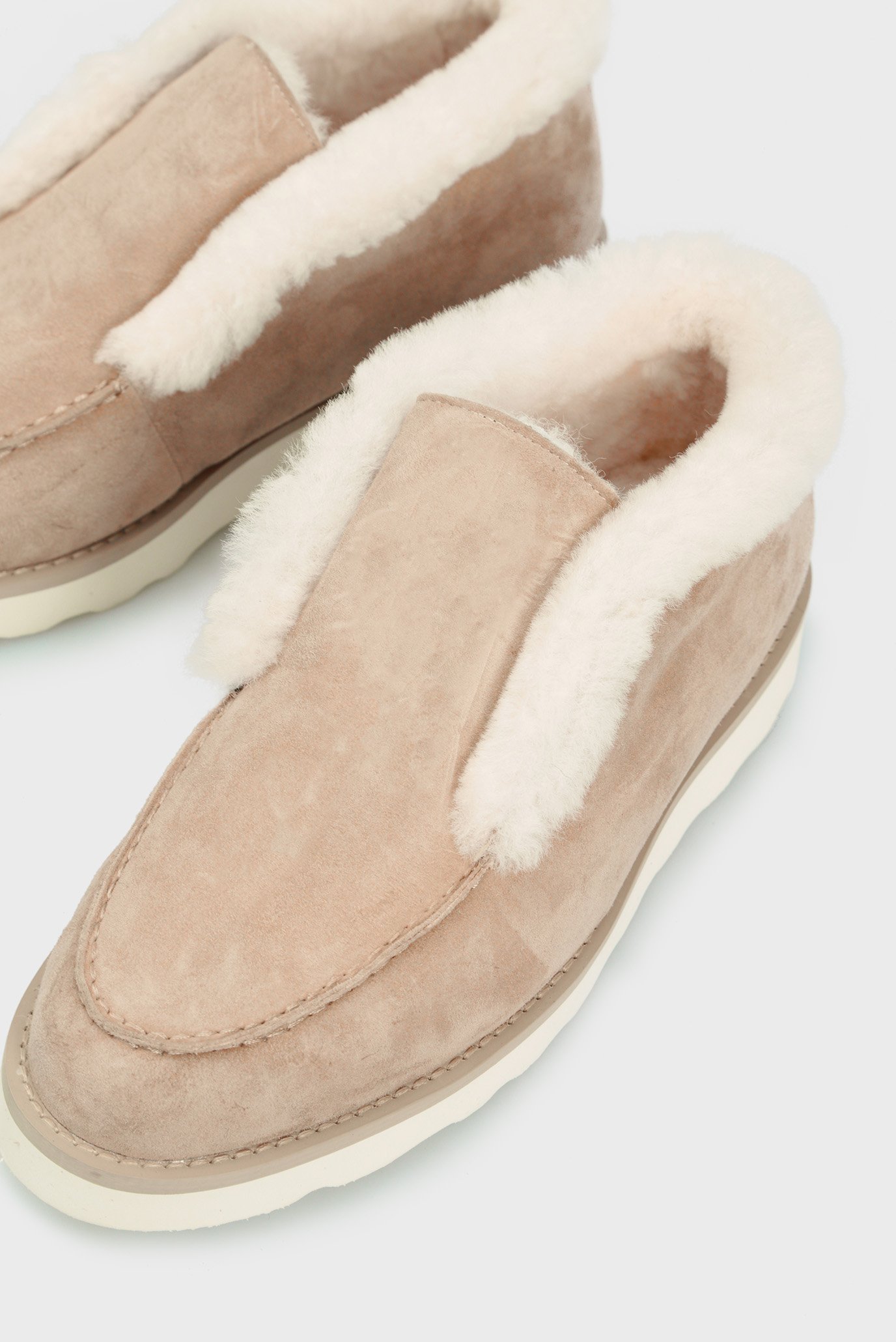 Женские бежевые замшевые лоферыPRPY Женские бежевые замшевые лоферы 6