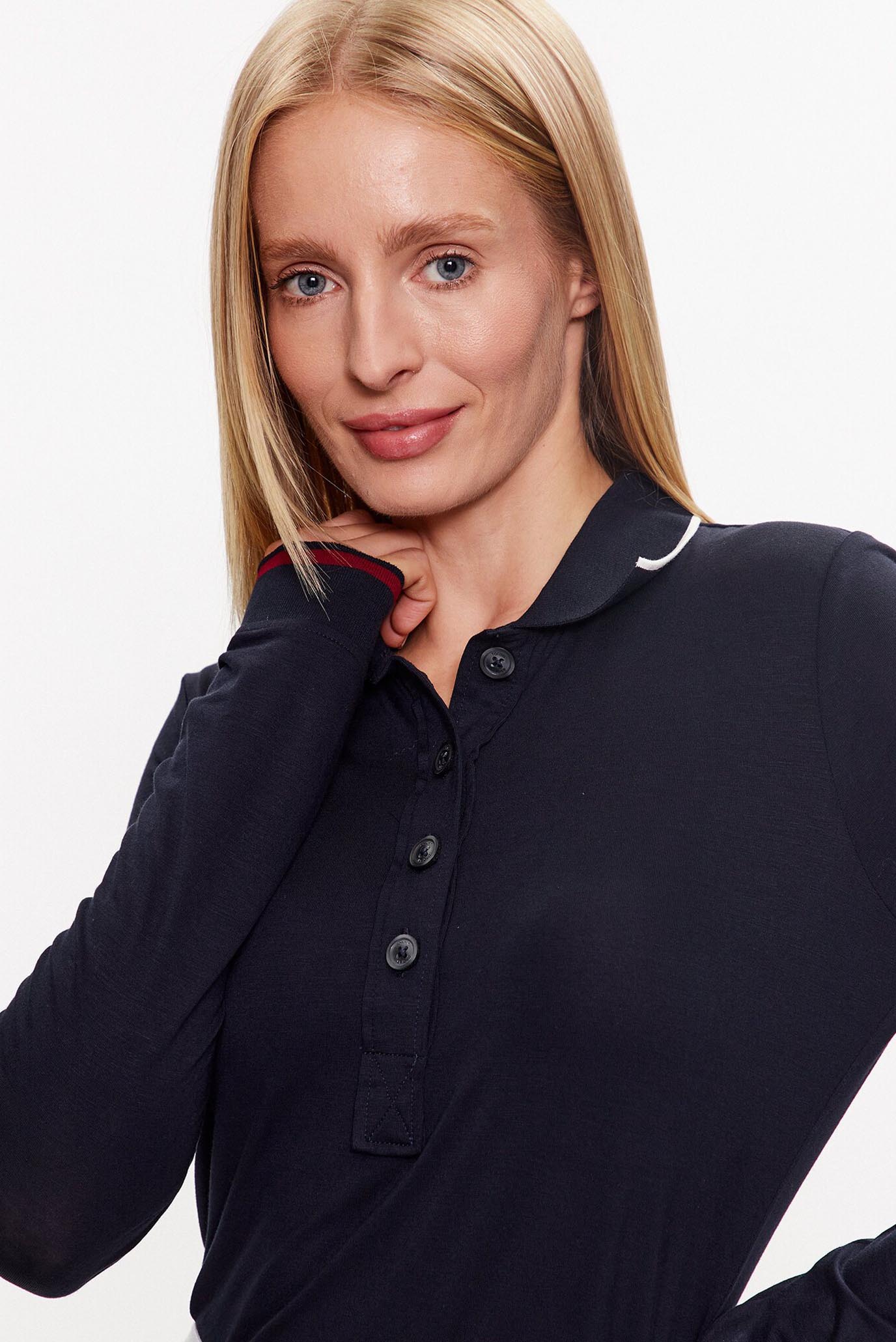 Поло с длинным рукавом SLIM SPLIT GLOBAL STR POLO LS 4