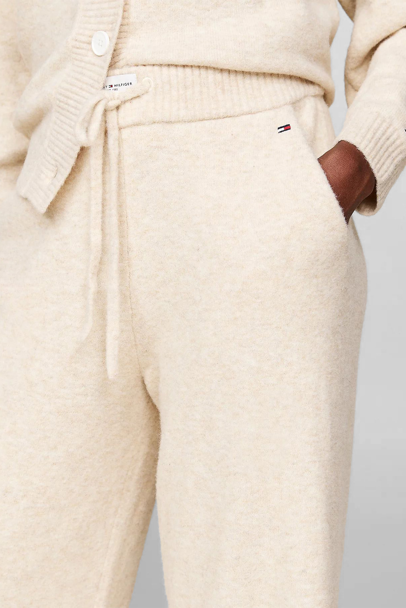 Женские бежевые брюки KNIT PANTS 4