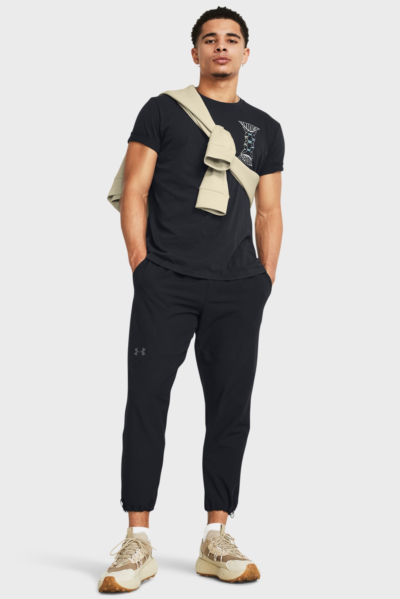 Мужская черная футболка UA Dusk to Dawn Skul SS 3