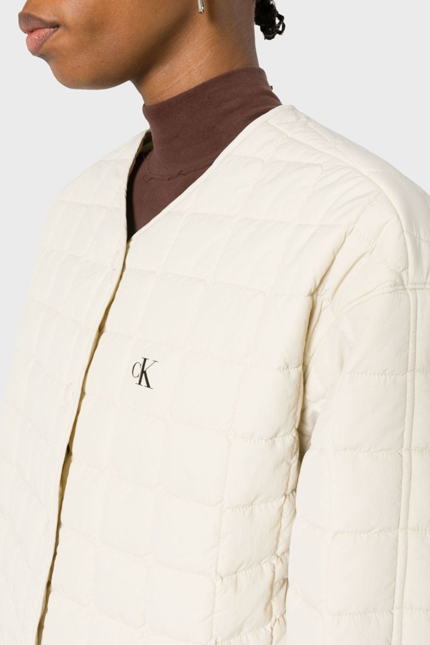 Женская белая куртка SHORT QUILTED JACKET 7