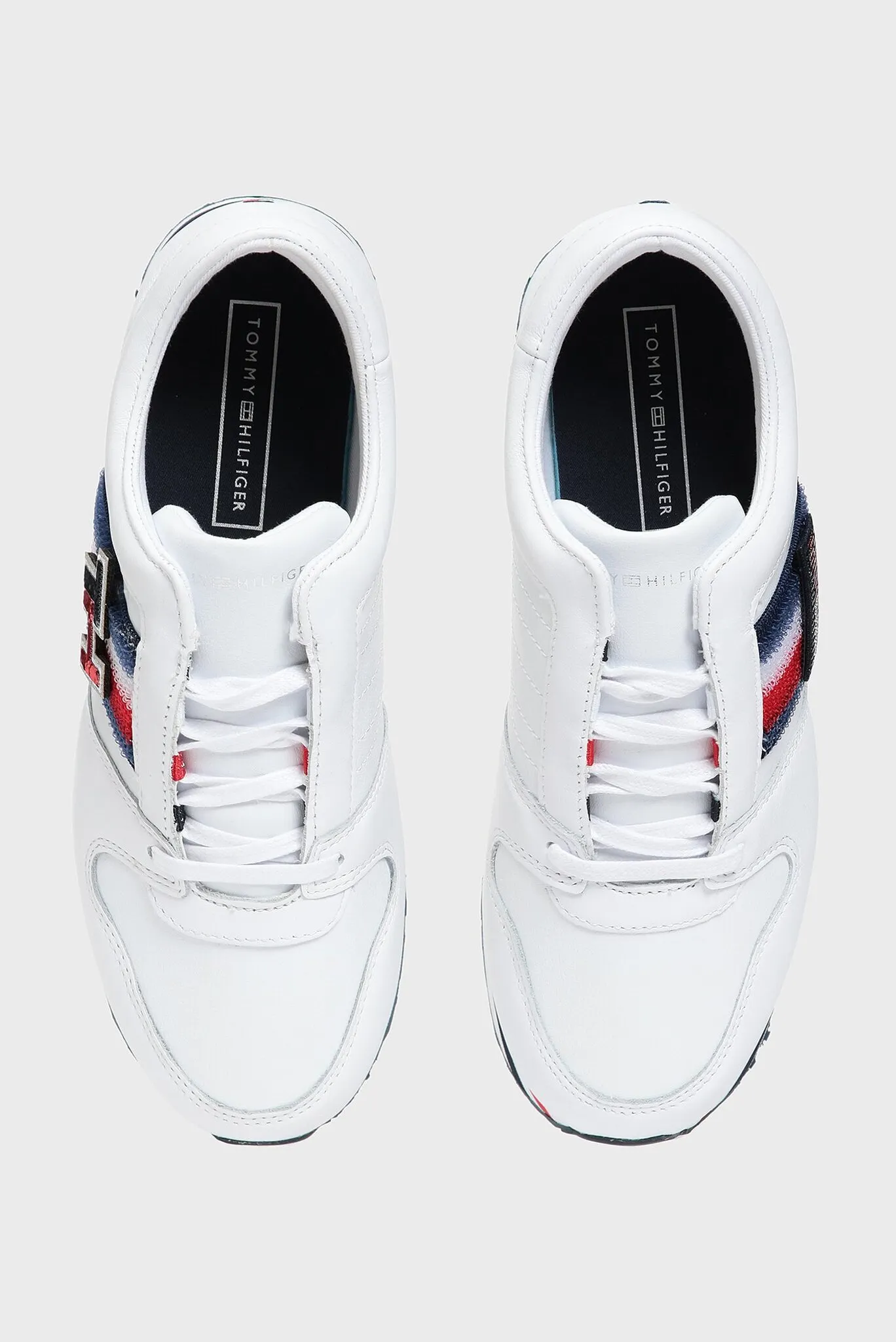Женские белые кожаные кроссовки TOMMY CUSTOMIZE FLATFORM 4