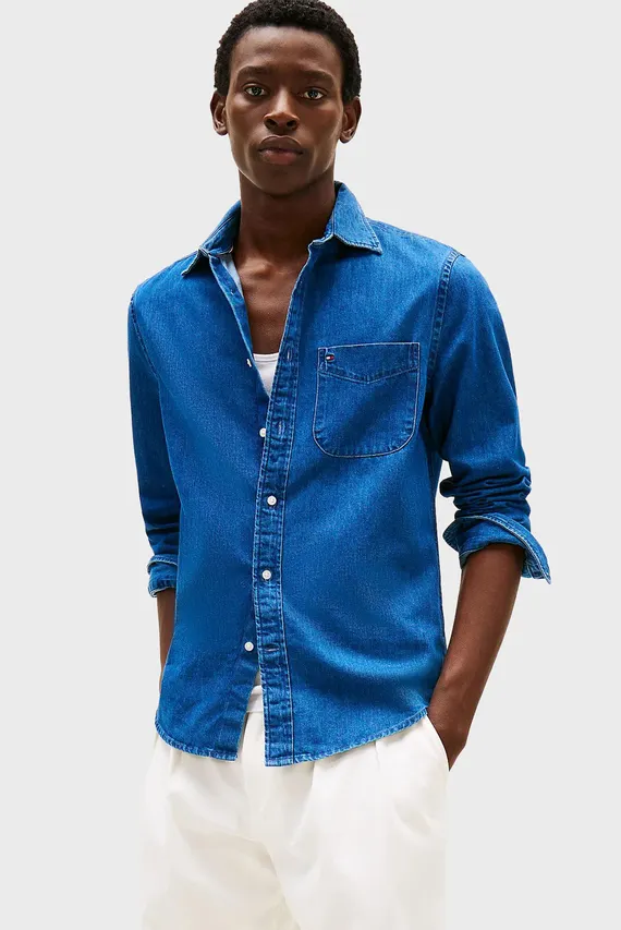 Мужская синяя джинсовая рубашка DENIM RF SHIRT Tommy Hilfiger