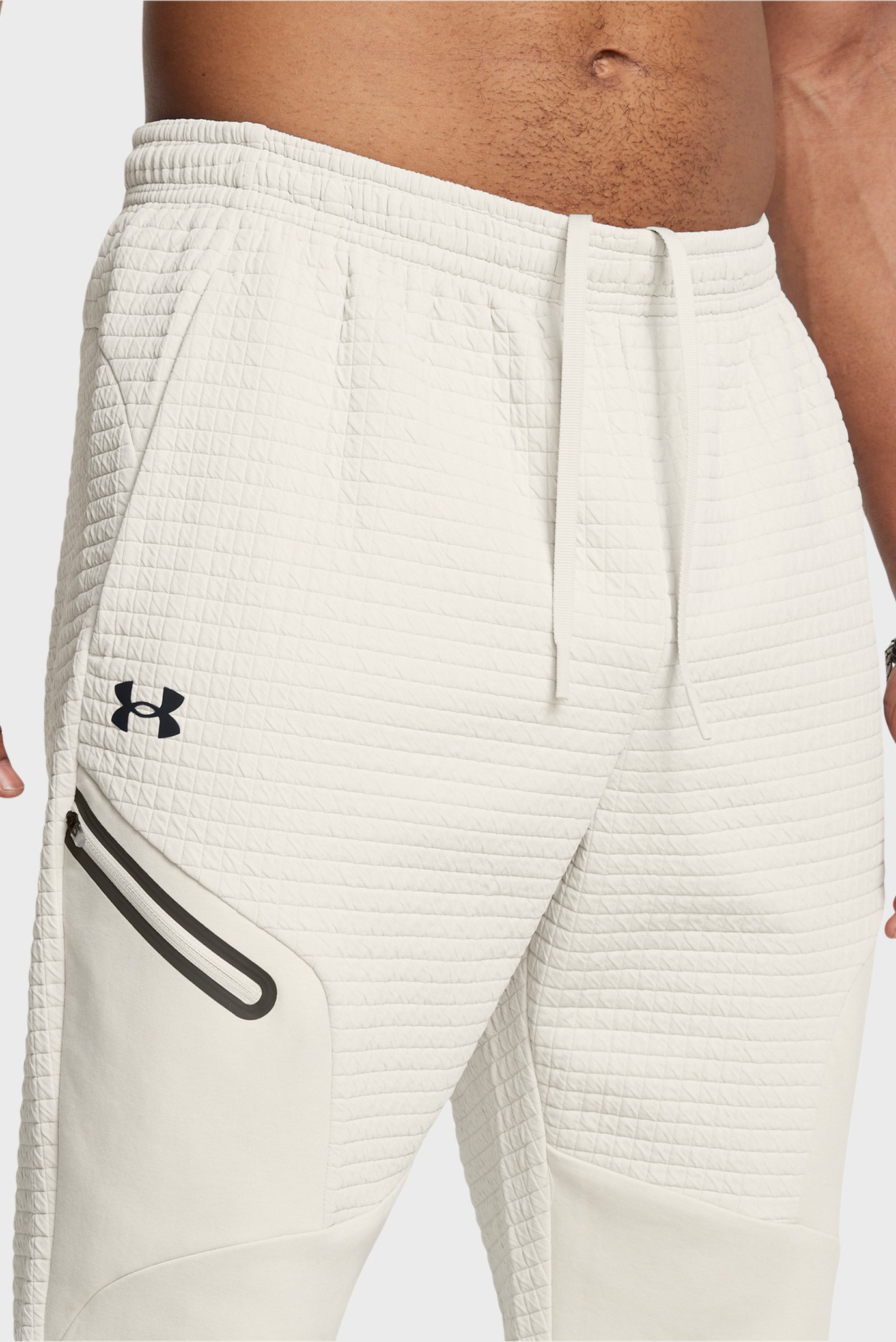 Мужские белые спортивные брюки UA Unstoppable Flc Txtr Jrg 4