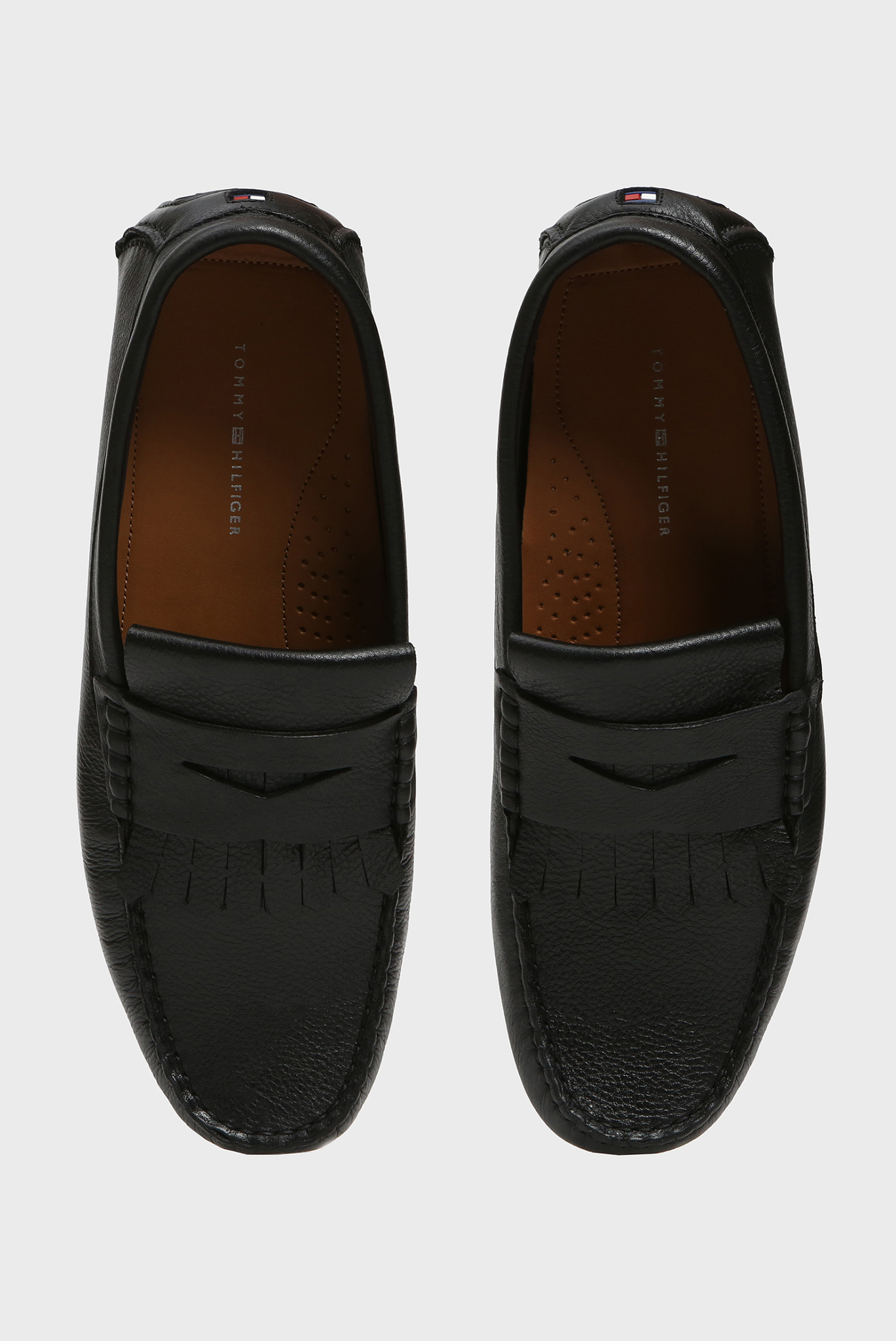 Мужские черные кожаные мокасины FRINGE 3