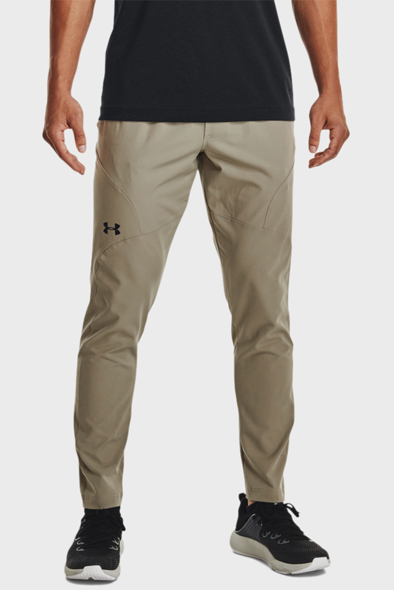 Мужские бежевые спортивные брюки UA UNSTOPPABLE TAPERED PANTS 1