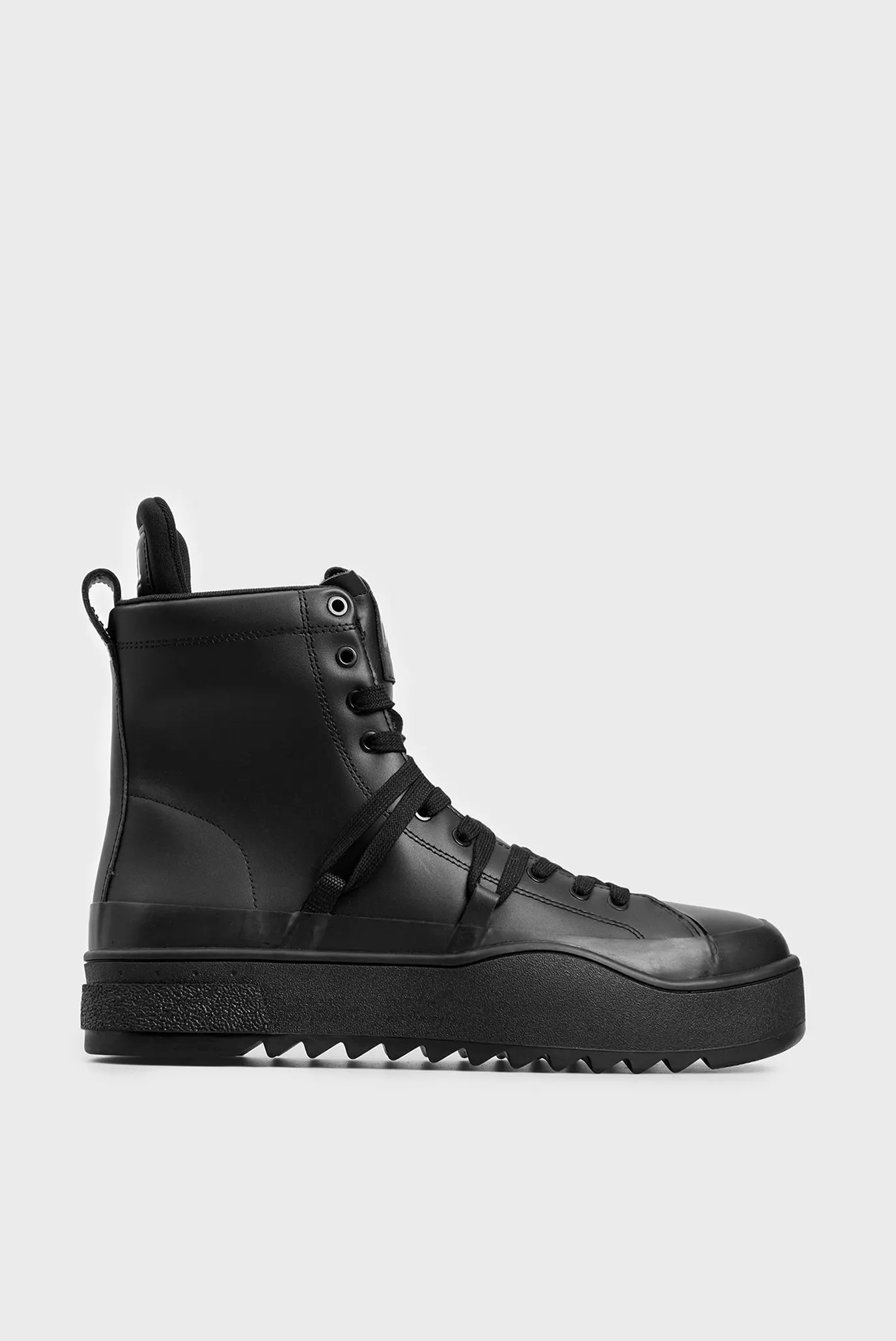 Мужские черные кожаные хайтопы 6