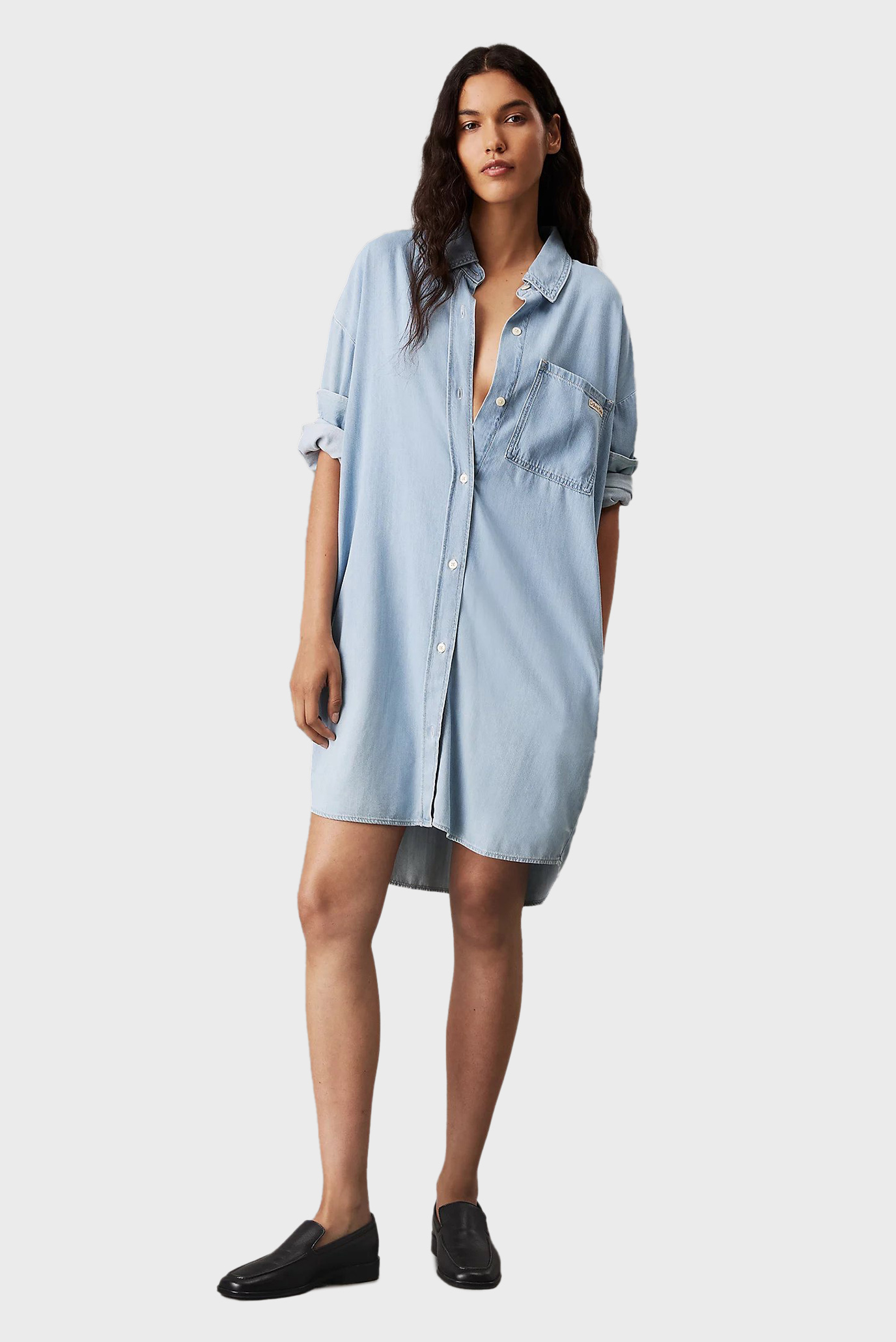 Женское голубое джинсовое платье LOOSE SHIRT LYOCELL DENIM DRESS 1