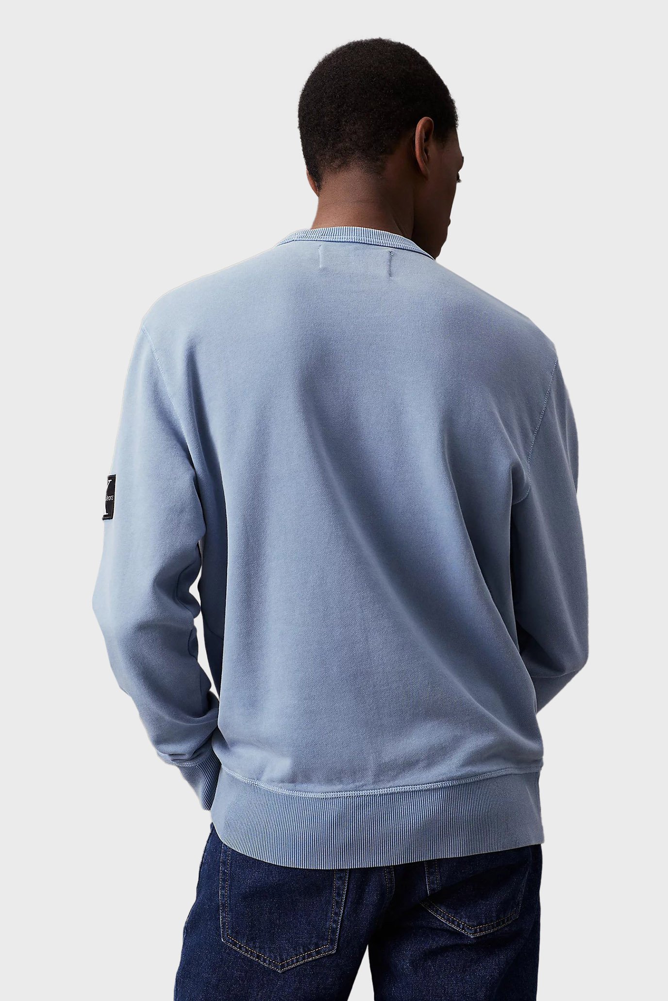 Мужской голубой свитшот WASHED BADGE CREW NECK 3