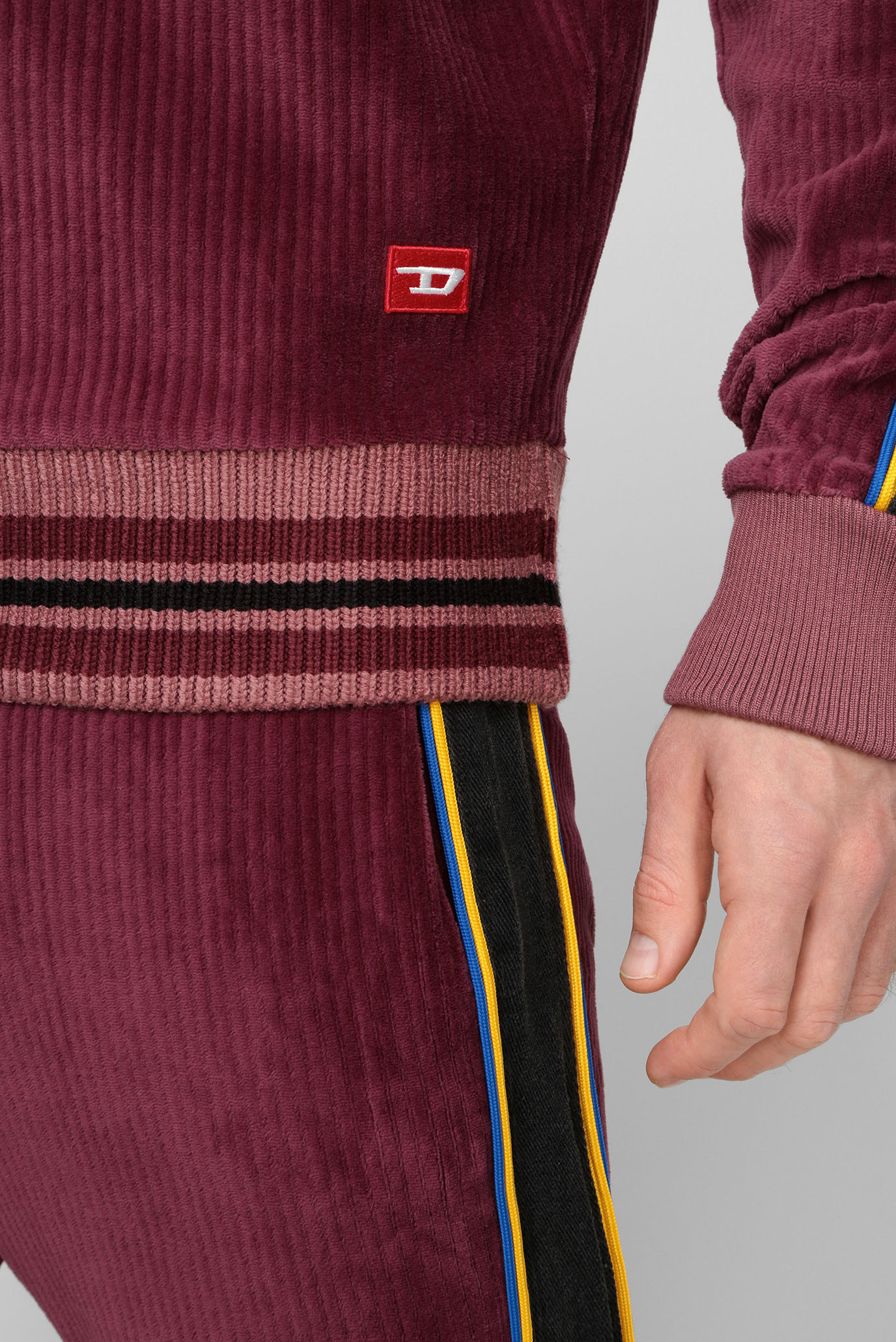 Мужской бордовый вельветовый свитшот MEYER 5