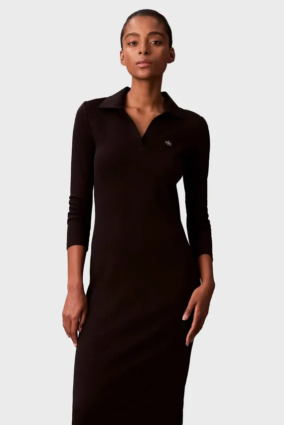 Платье LS WOVEN LABEL JOHNNY COLLAR MID Calvin Klein Jeans