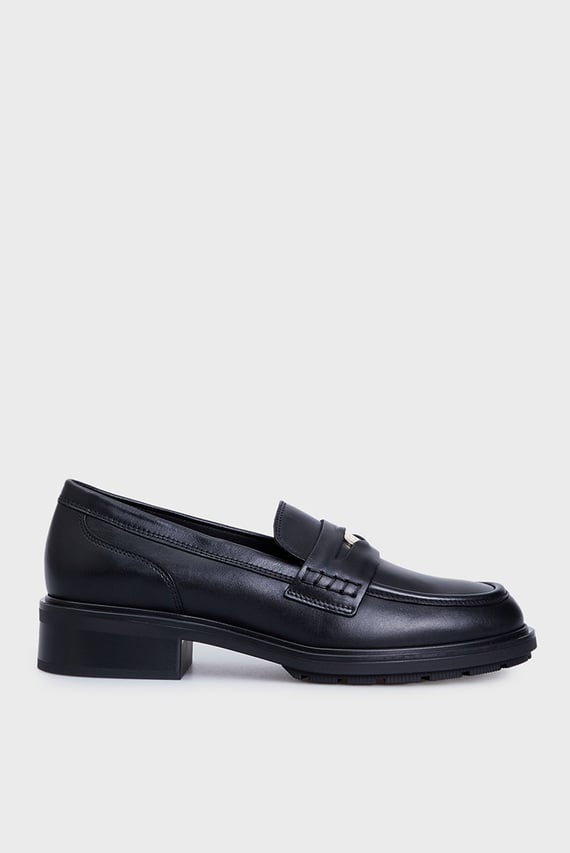 Женские черные кожаные лоферы TH PENNY LOAFER