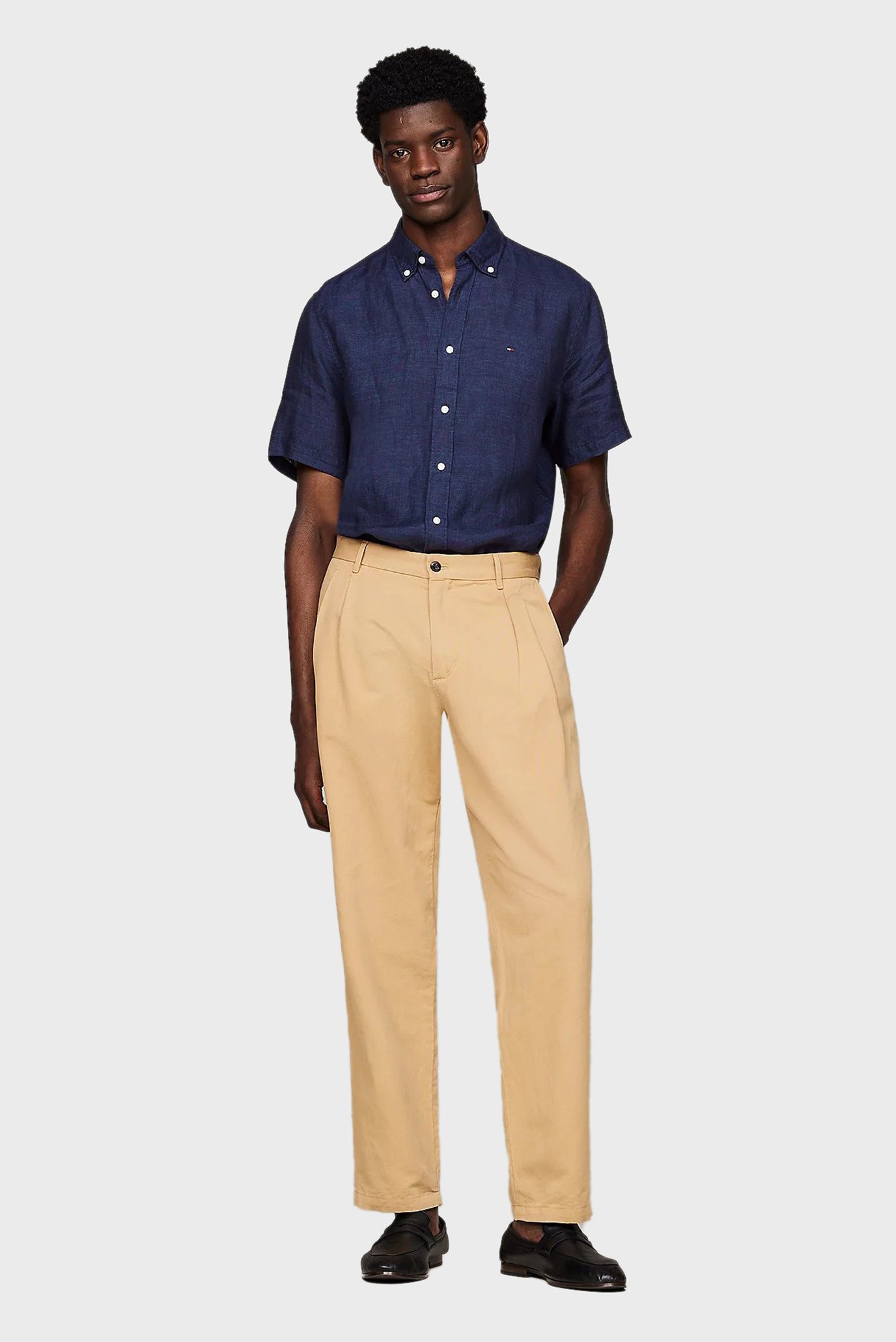 Мужская темно-синяя льняная рубашка PIGMENT DYED LINEN RF 2