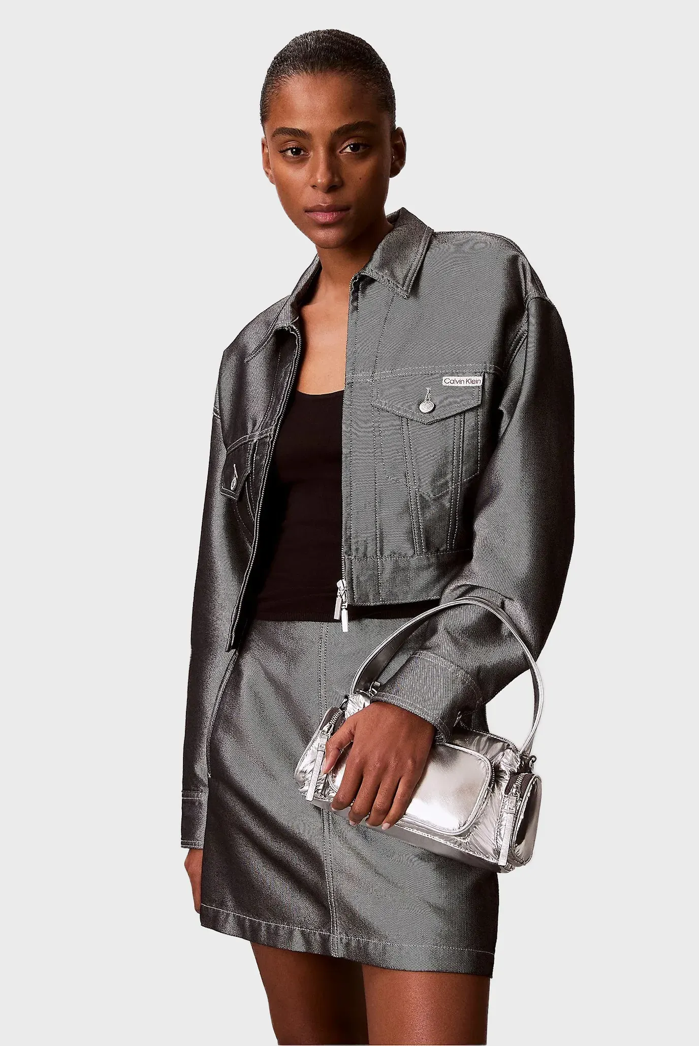 Сумка/POCKET SILVER NYLON SMALL BAG 2