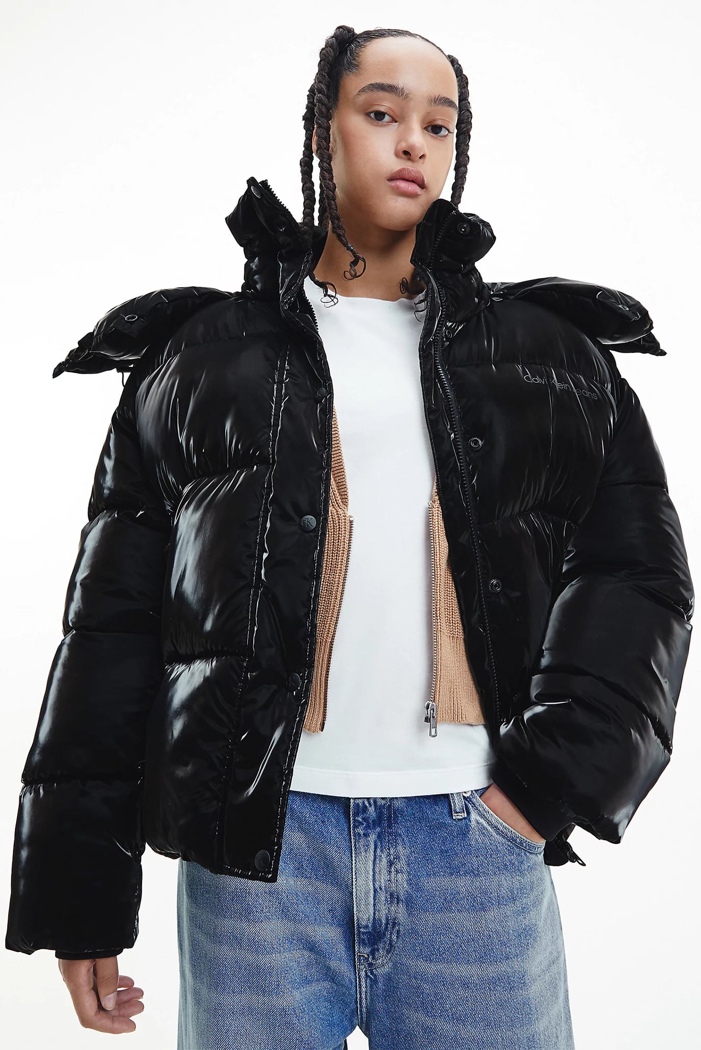 Женская черная куртка HIGH FILLED WIDE PUFFER JACKET 9