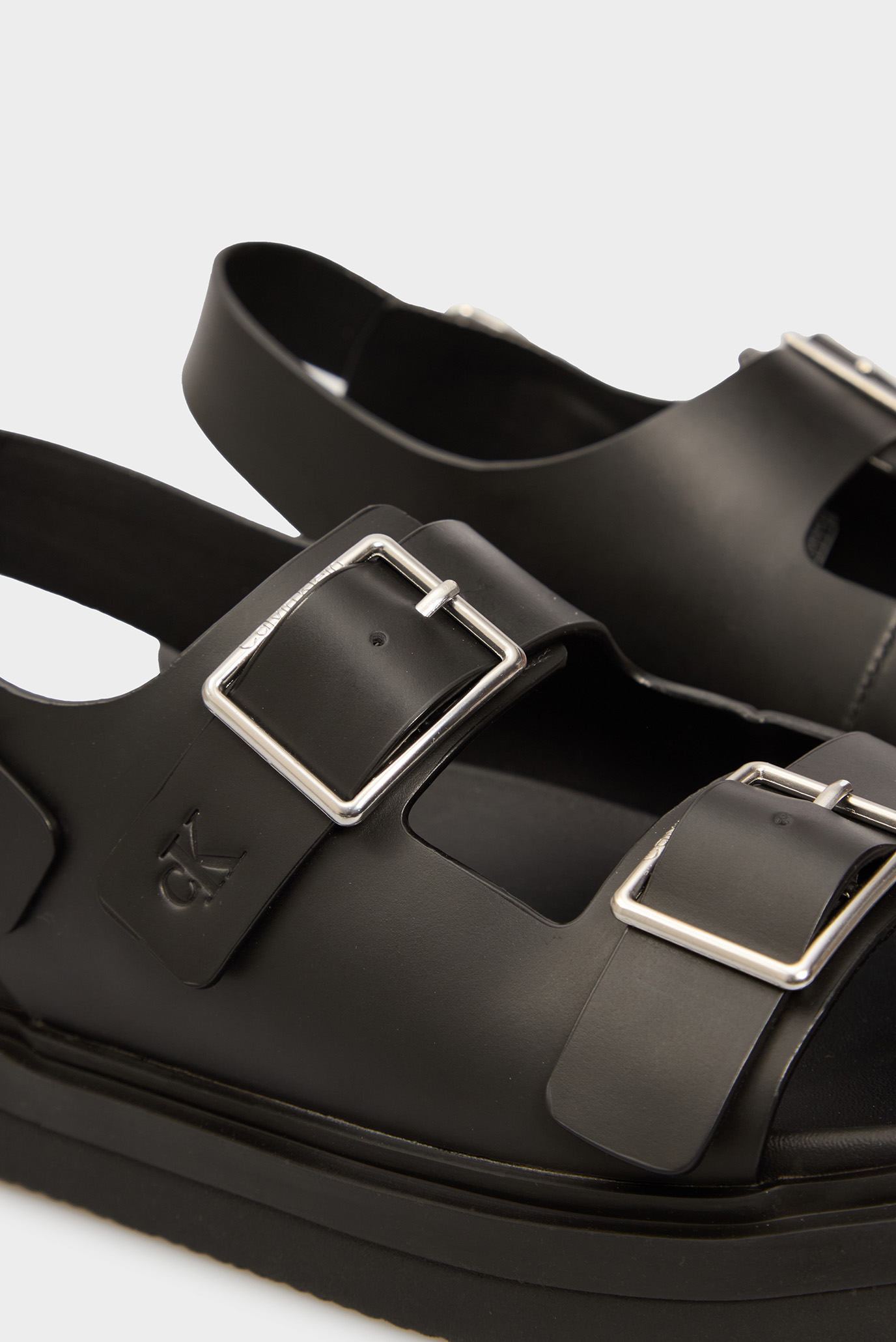 Женские черные кожаные сандалии FLAT MOLDED 2