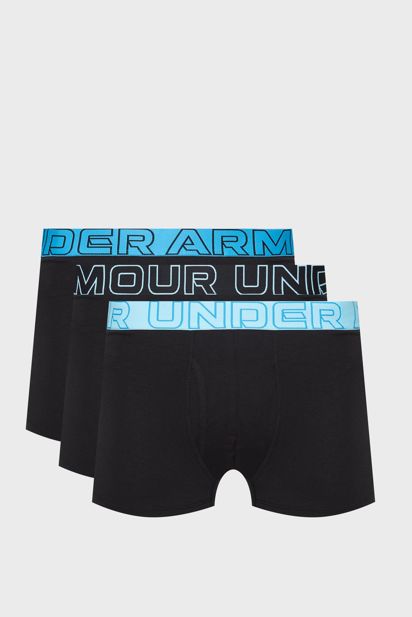 Мужские черные боксеры (3 шт) Underwear Boxers UA PERFORMANCE COTTON - SOLID 3 3PK 1