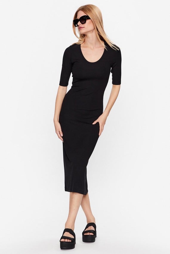 Платье MODAL RIB MIDI 1 2 SLV DRESS