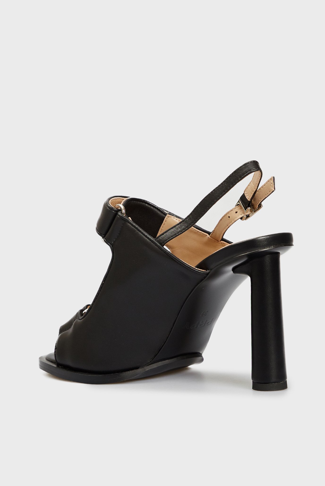 Женские черные кожаные босоножки Skayler 10