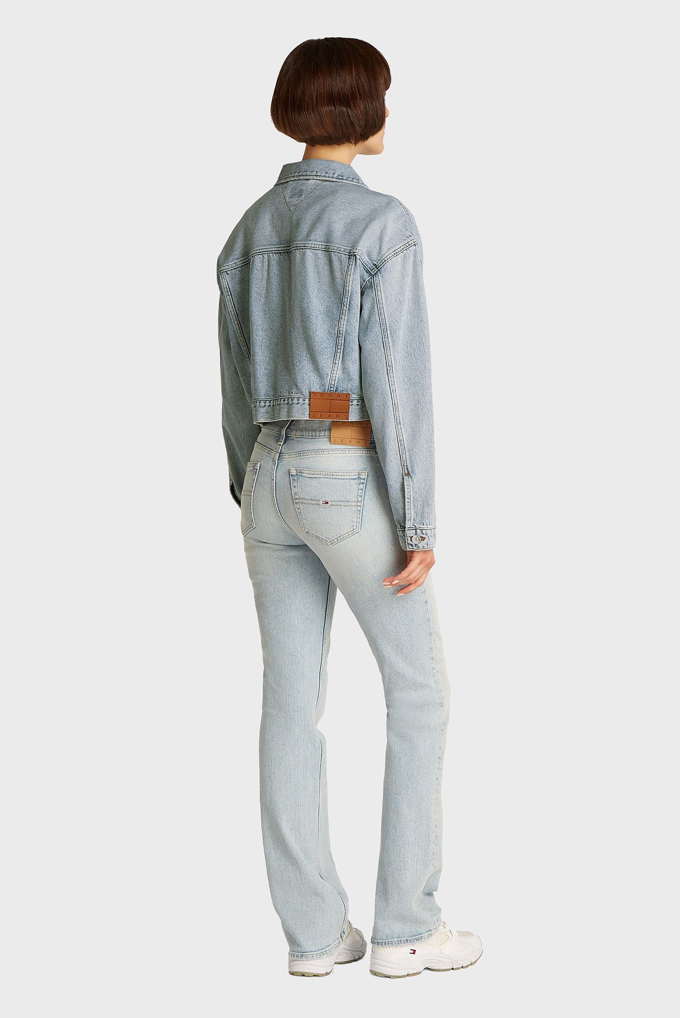 Женская голубая джинсовая куртка CROP TRUCKER 3