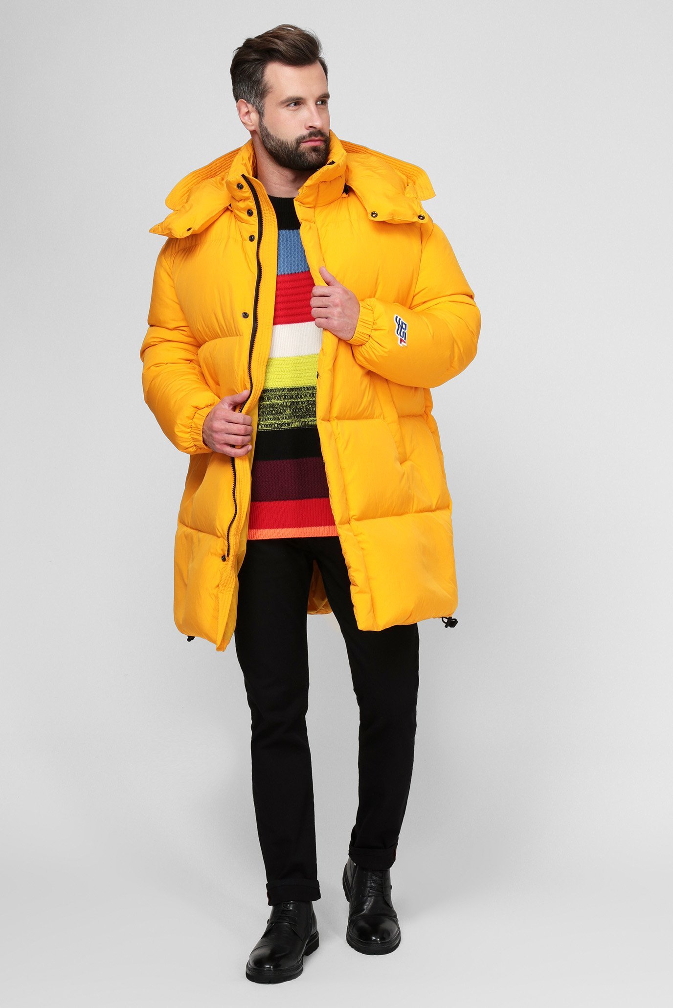 Мужской желтый пуховик W-ROLF-LONG 8
