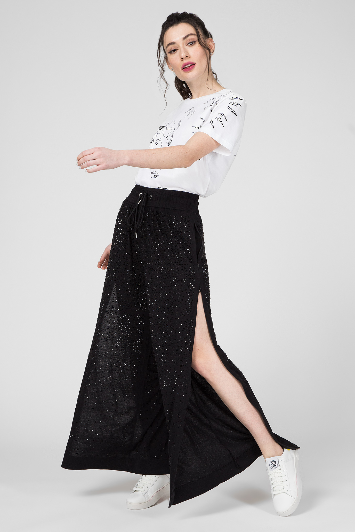 Женские черные брюки P-STRASS-C 7