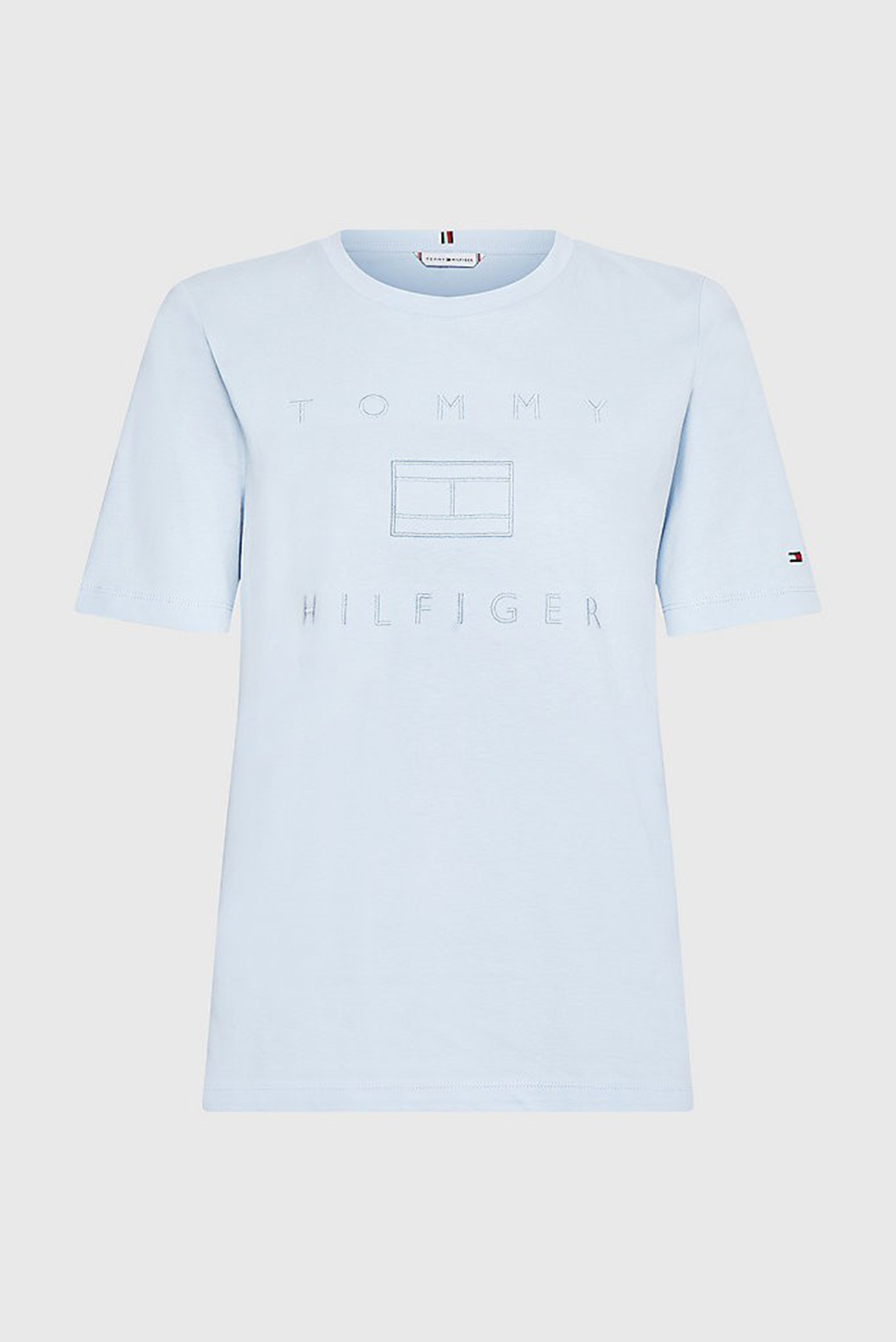 Женская голубая футболка REGULAR METALLIC C-NK Tommy Hilfiger Женская голубая футболка REGULAR METALLIC C-NK 10