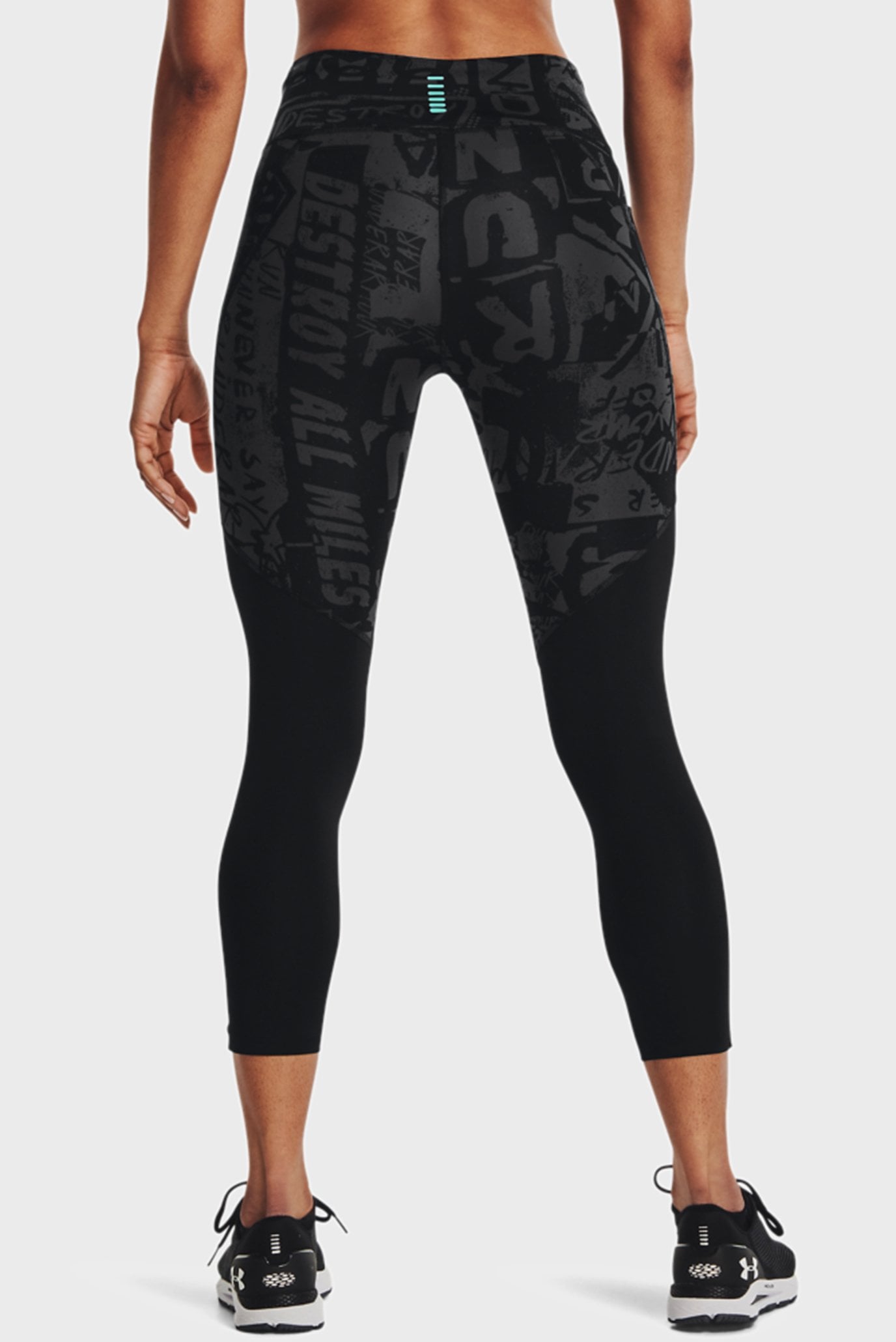 Женские черные тайтсы UA Destroy All Miles Ankle Tight 12