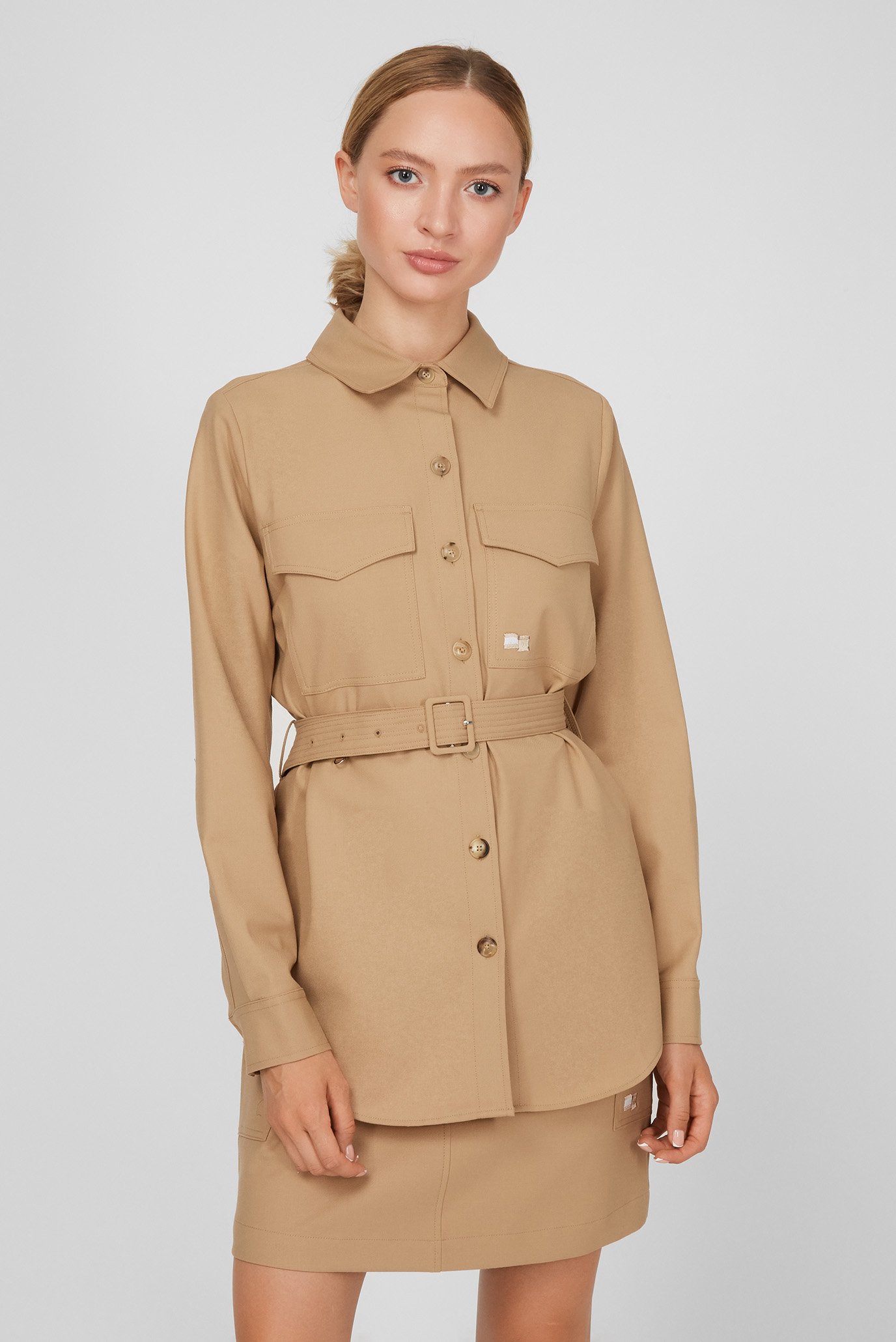 Женская бежевая рубашка-пальто ICON SOFT WOOL 6