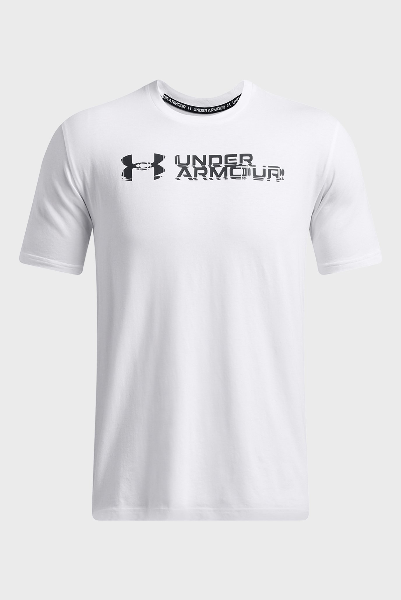 Мужская белая футболка UA M SLICED WORDMARK 60 40S SS 3