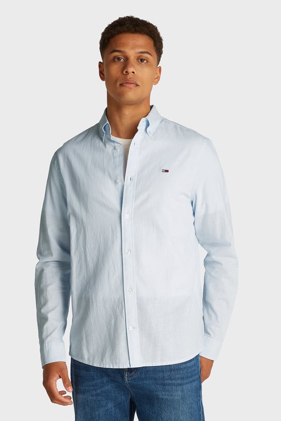 Мужская голубая рубашка TJM REG LINEN BLEND
