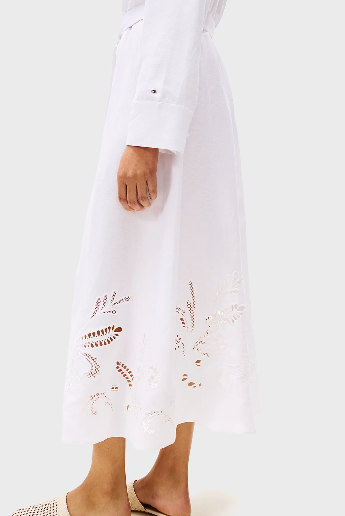 Женское белое льняное платье BRODERIE ANGLAISE 4