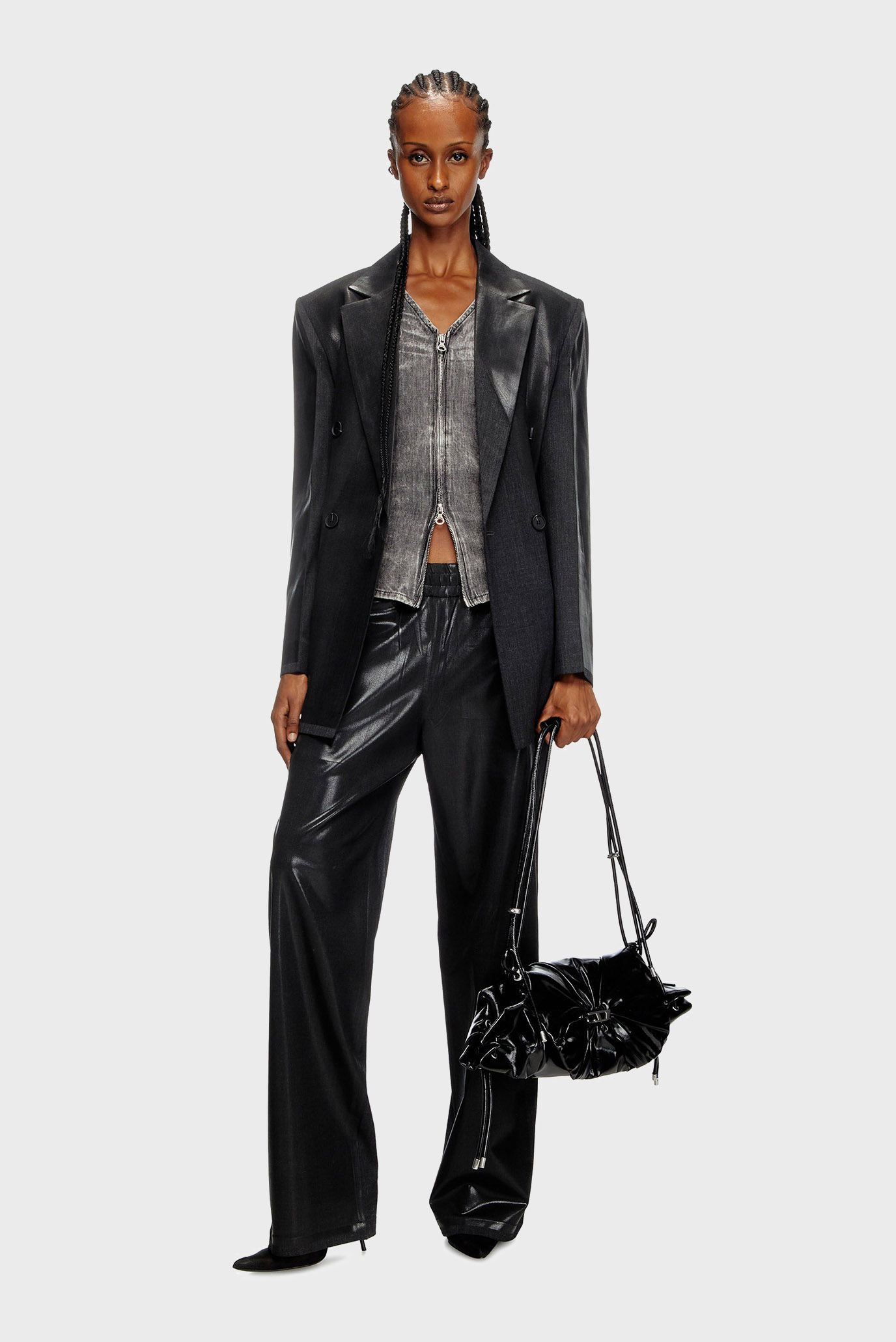 Женские черные брюки P-DREY 3