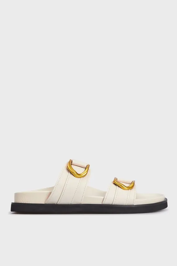 Женские белые кожаные слайдеры Leonna PRPY