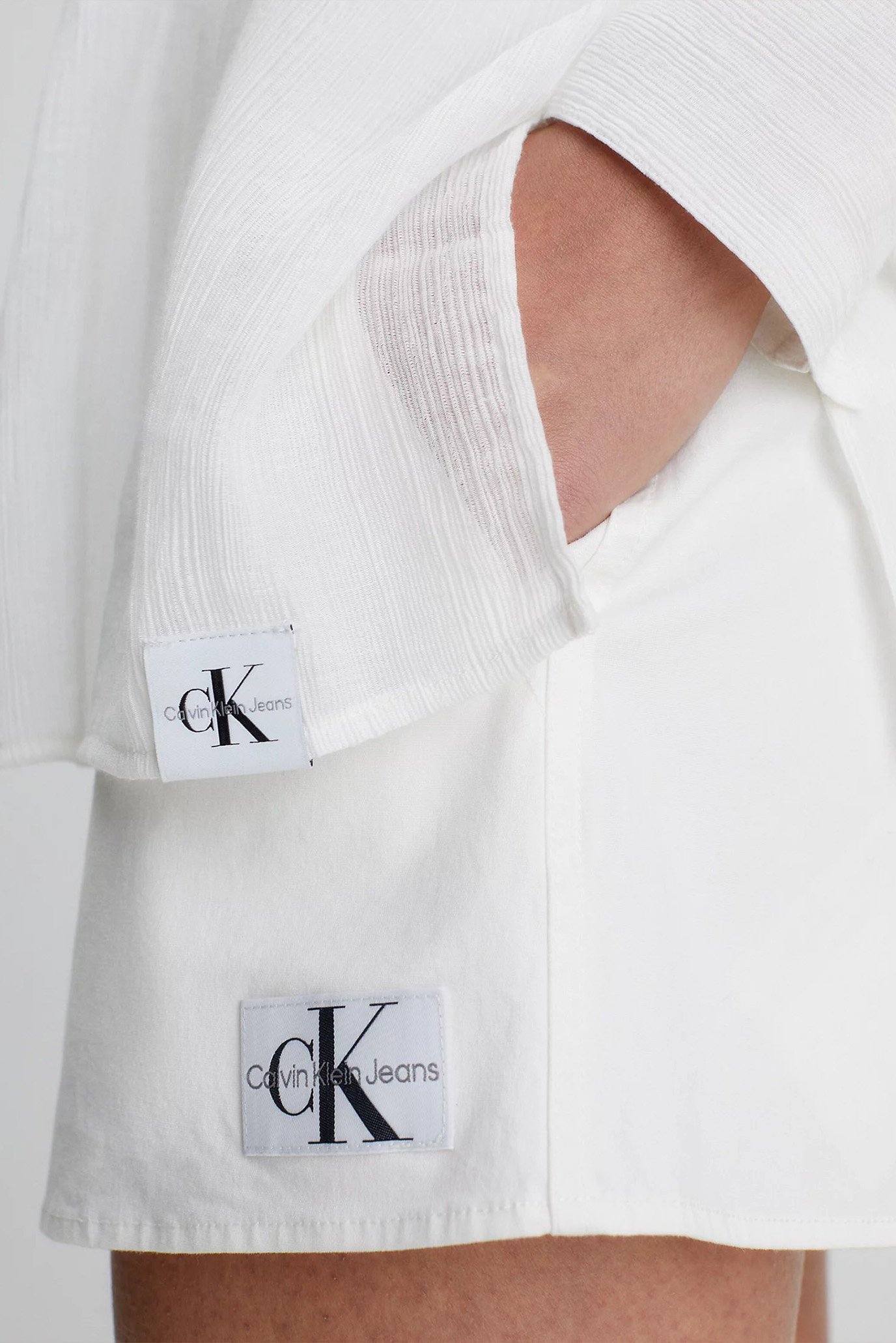 Женская белая блуза CRINKLE TIE DETAIL 7