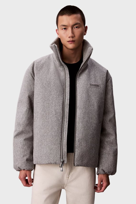 Куртка зимняя LS MELANGE RIB NECK WOOL PUFFER Calvin Klein Куртка зимняя LS MELANGE RIB NECK WOOL PUFFER Calvin Klein
