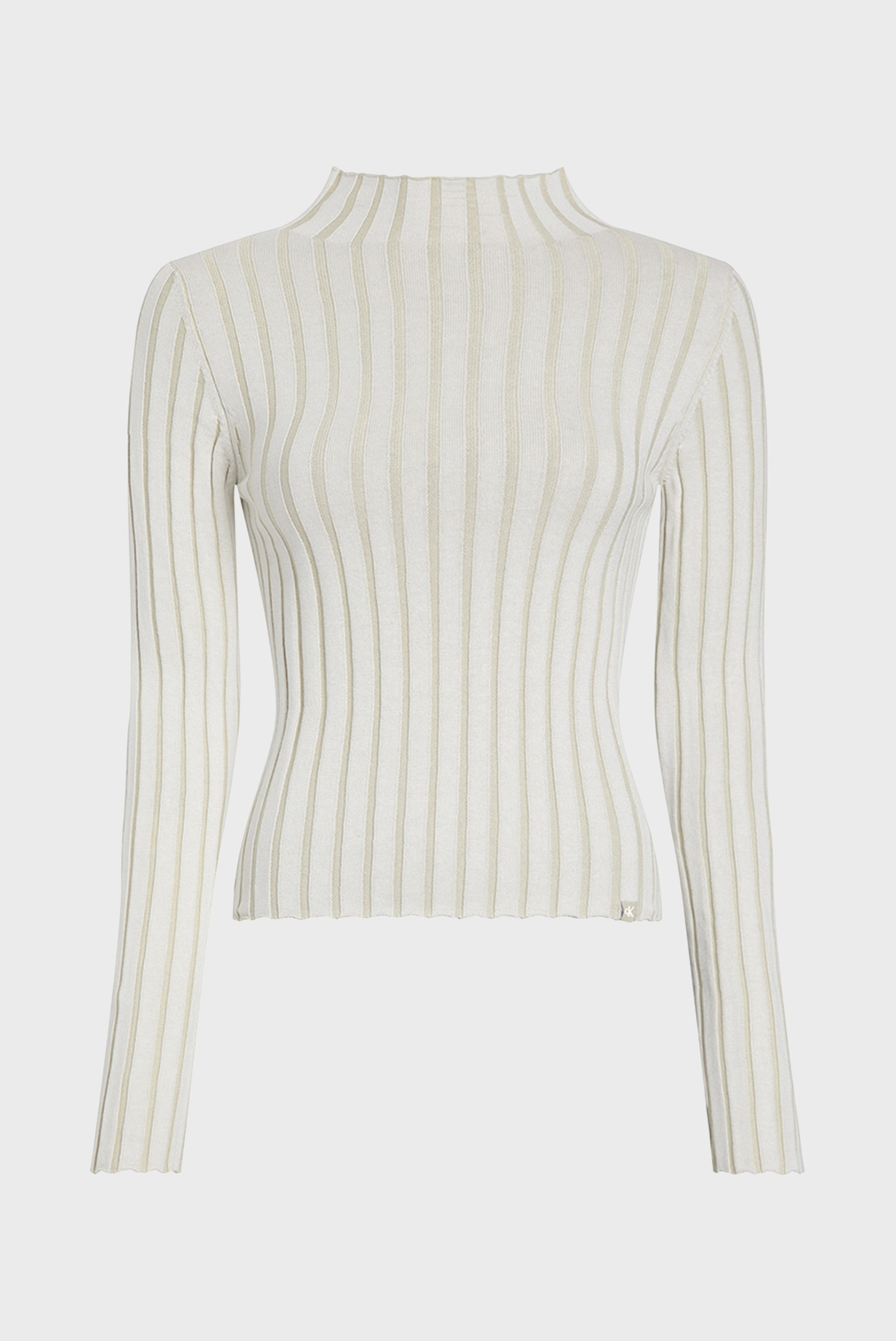 Свитер/PLATED HIGH NECK SLIM SWEATER 1