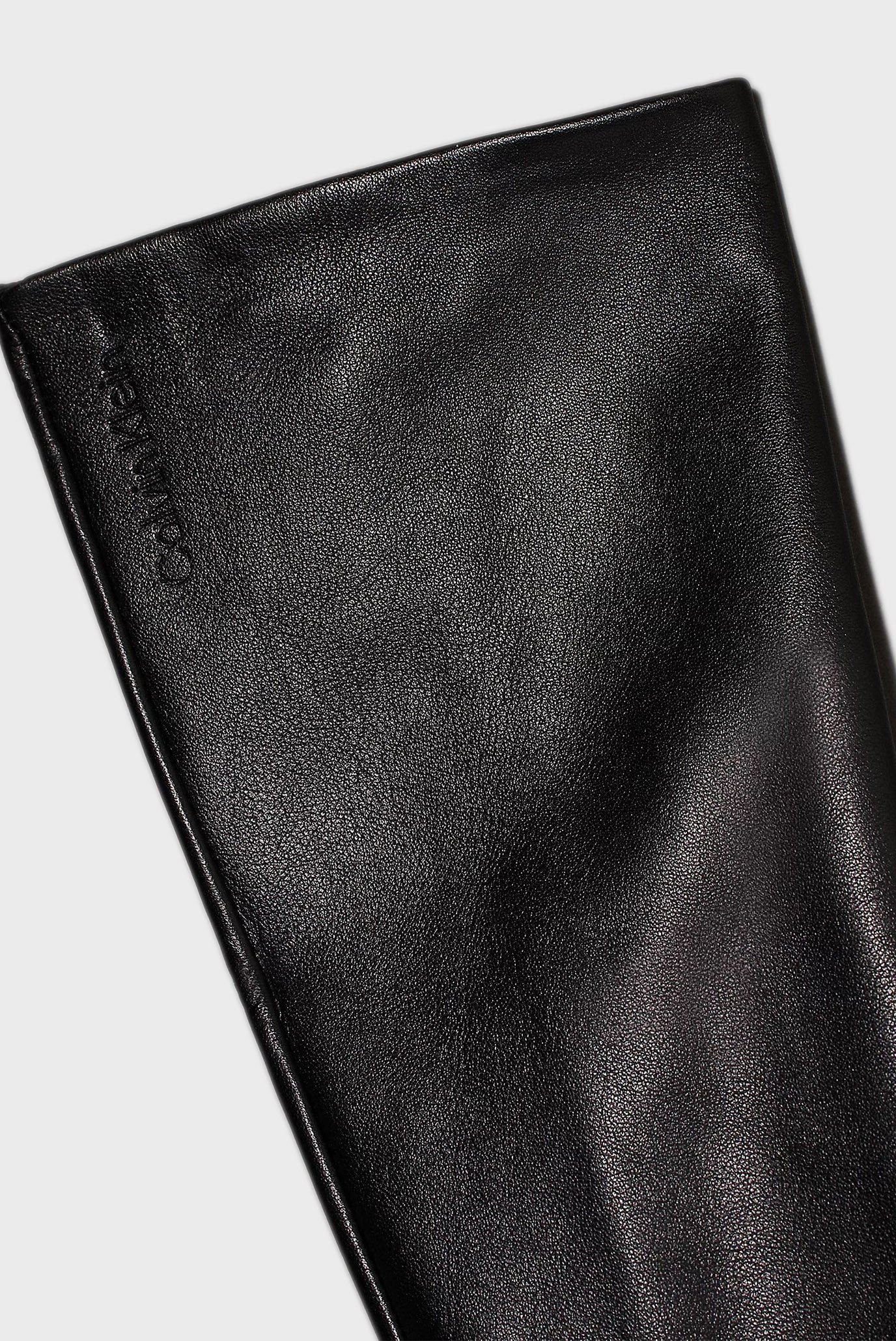 Женские черные кожаные перчатки LEATHER LONG GLOVES 2