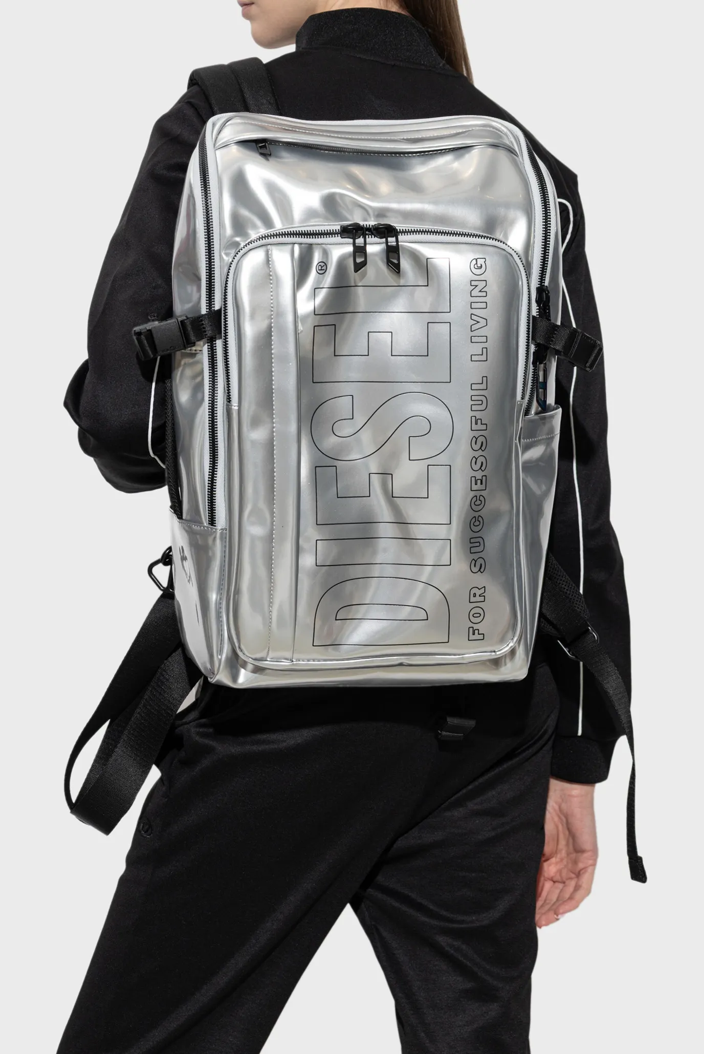 Чемодан DIESEL METALLIC PU BACKPACK-BLACK 2