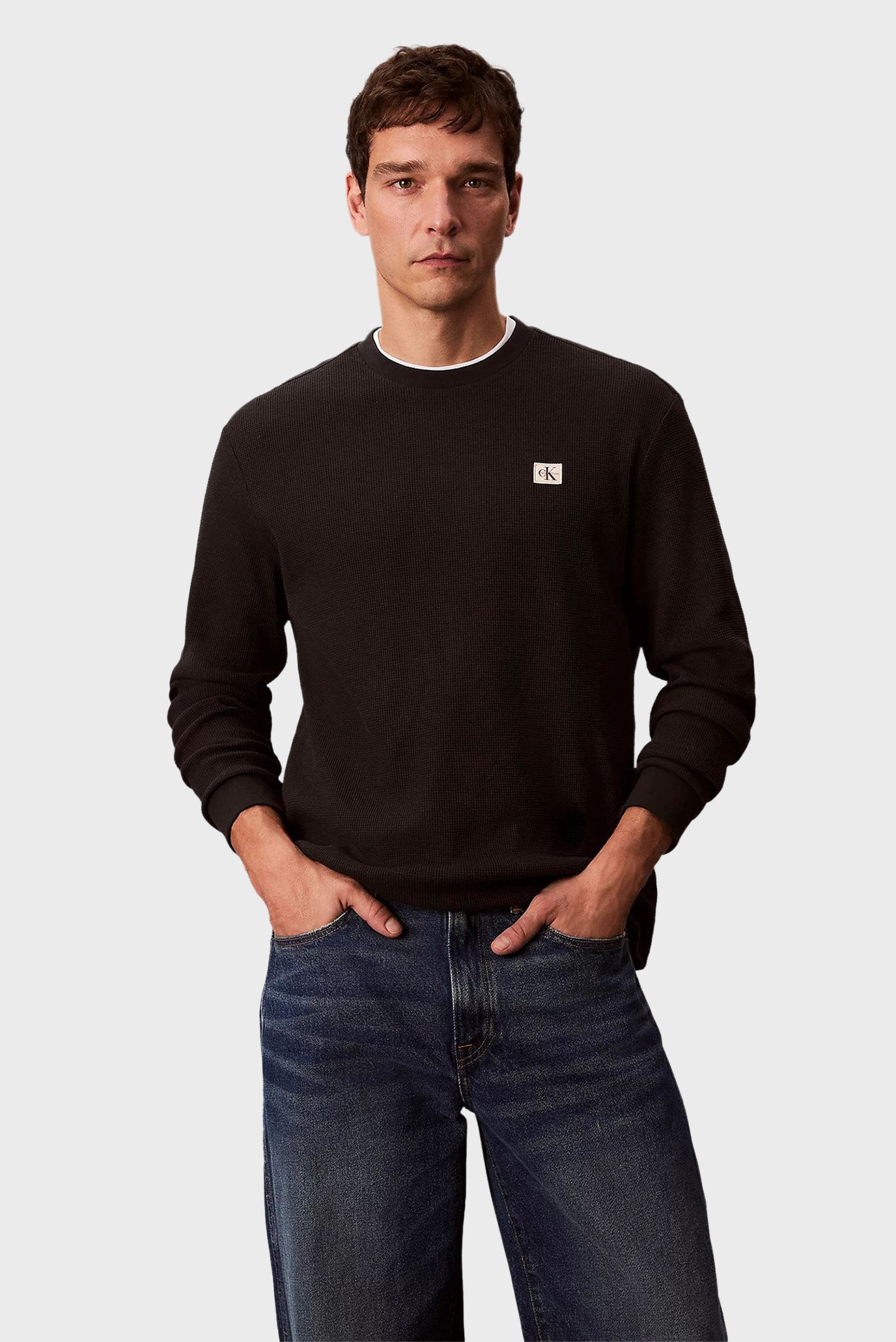 Лонгслив/LS WAFFLE BADGE CREWNK TEE 1