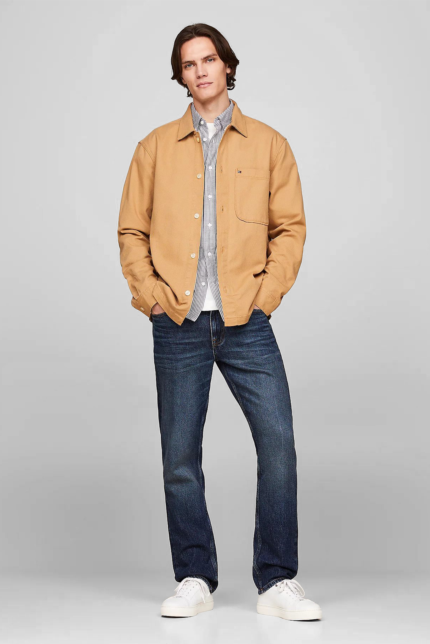 Мужская бежевая рубашка TWILL  JACKET 2