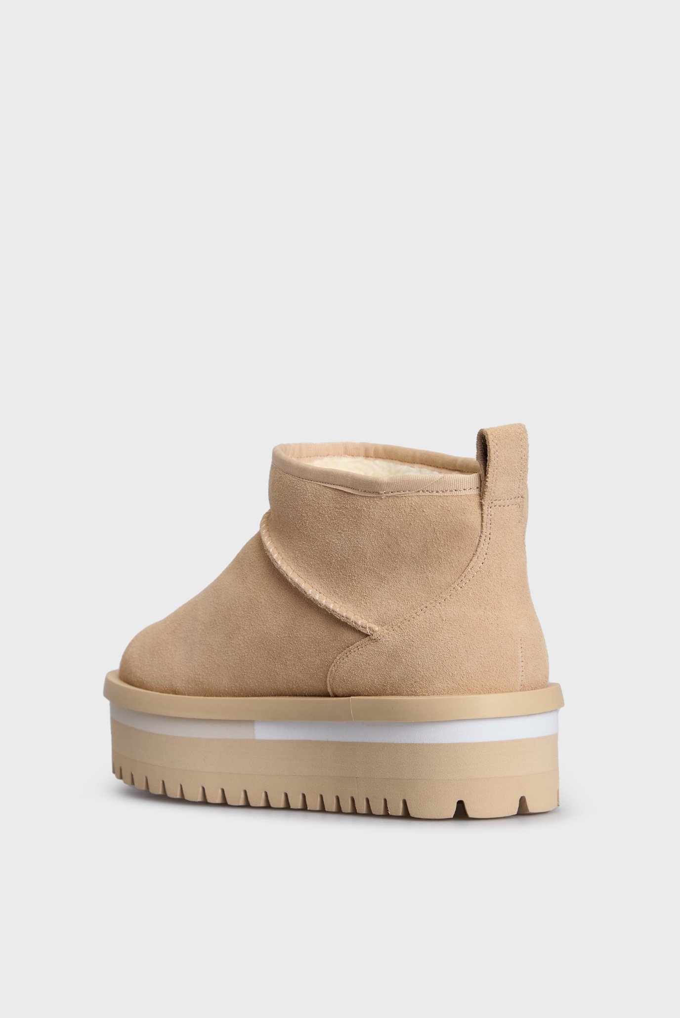 Женские бежевые замшевые угги TJW SUEDE FLATFORM  BOOT 5