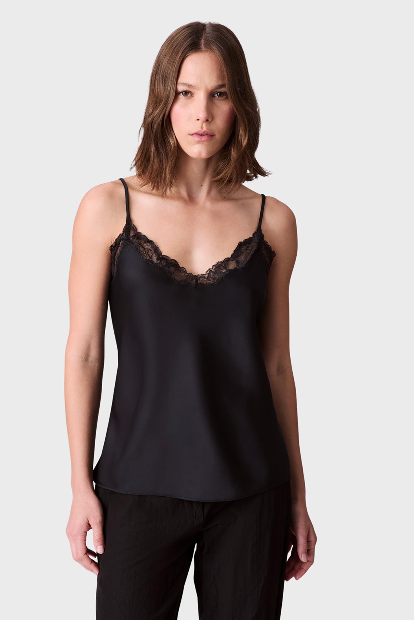 Топ/Matte Satin Cami with Lace 1