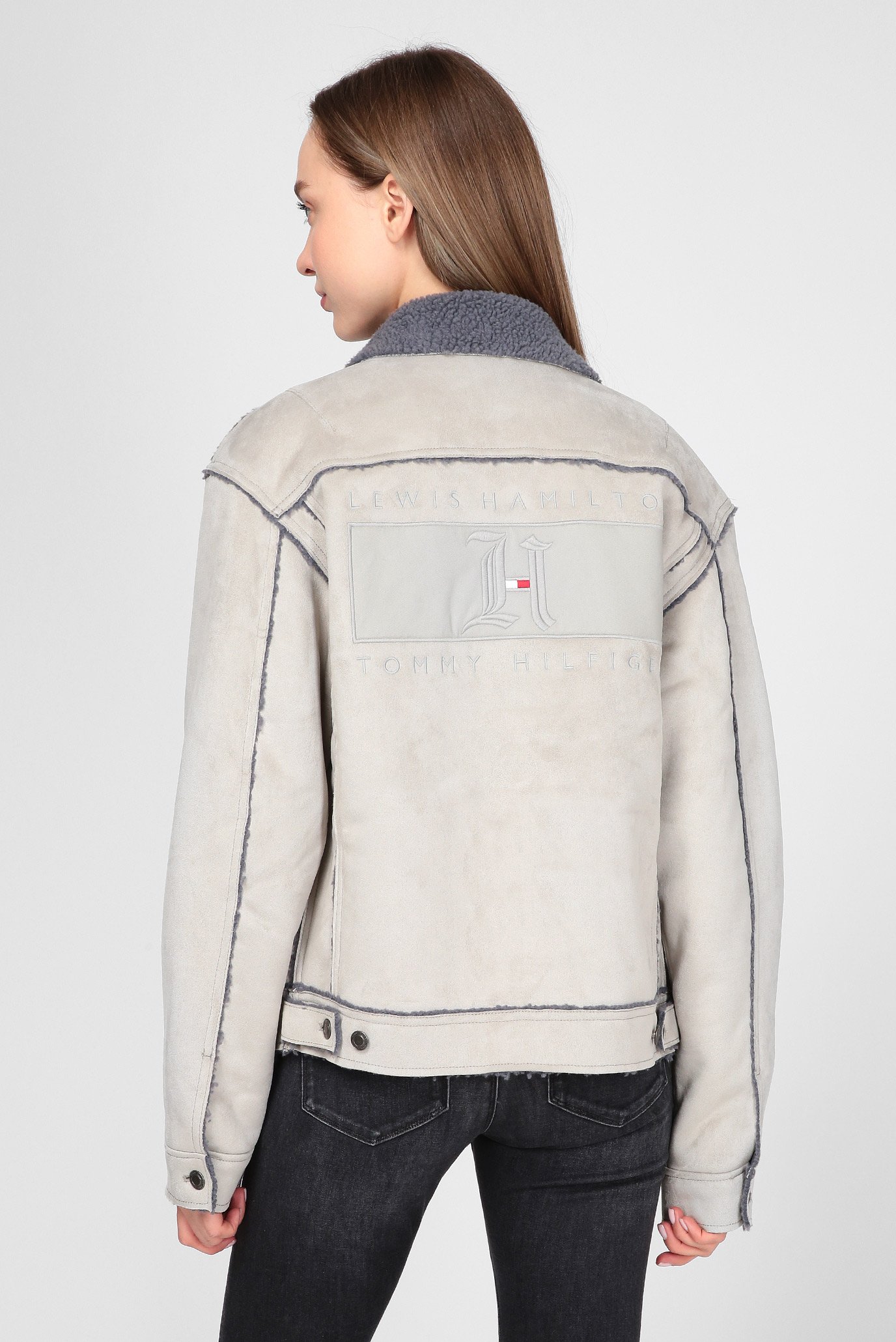 Мужская серая куртка  Lewis Hamilton FAUX SUEDE JKT 9