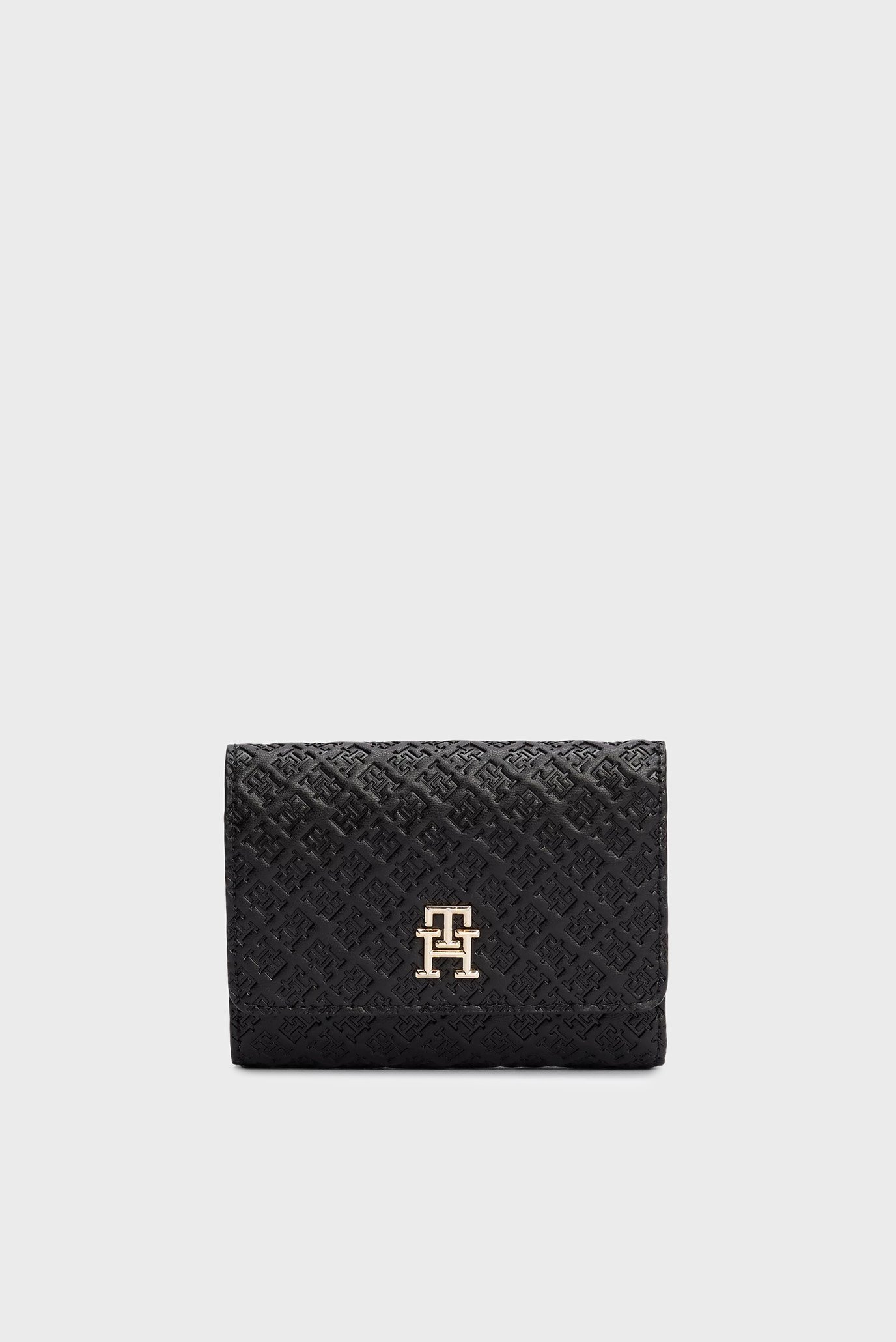 Женский черный кошелек с узором TH ETERNITY TRIFOLD WALLET MONO 1