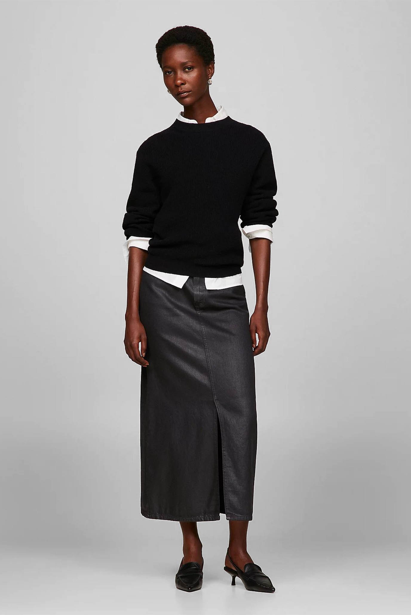 Женская черная джинсовая юбка DNM LONG MIDI SKIRT CTD 2